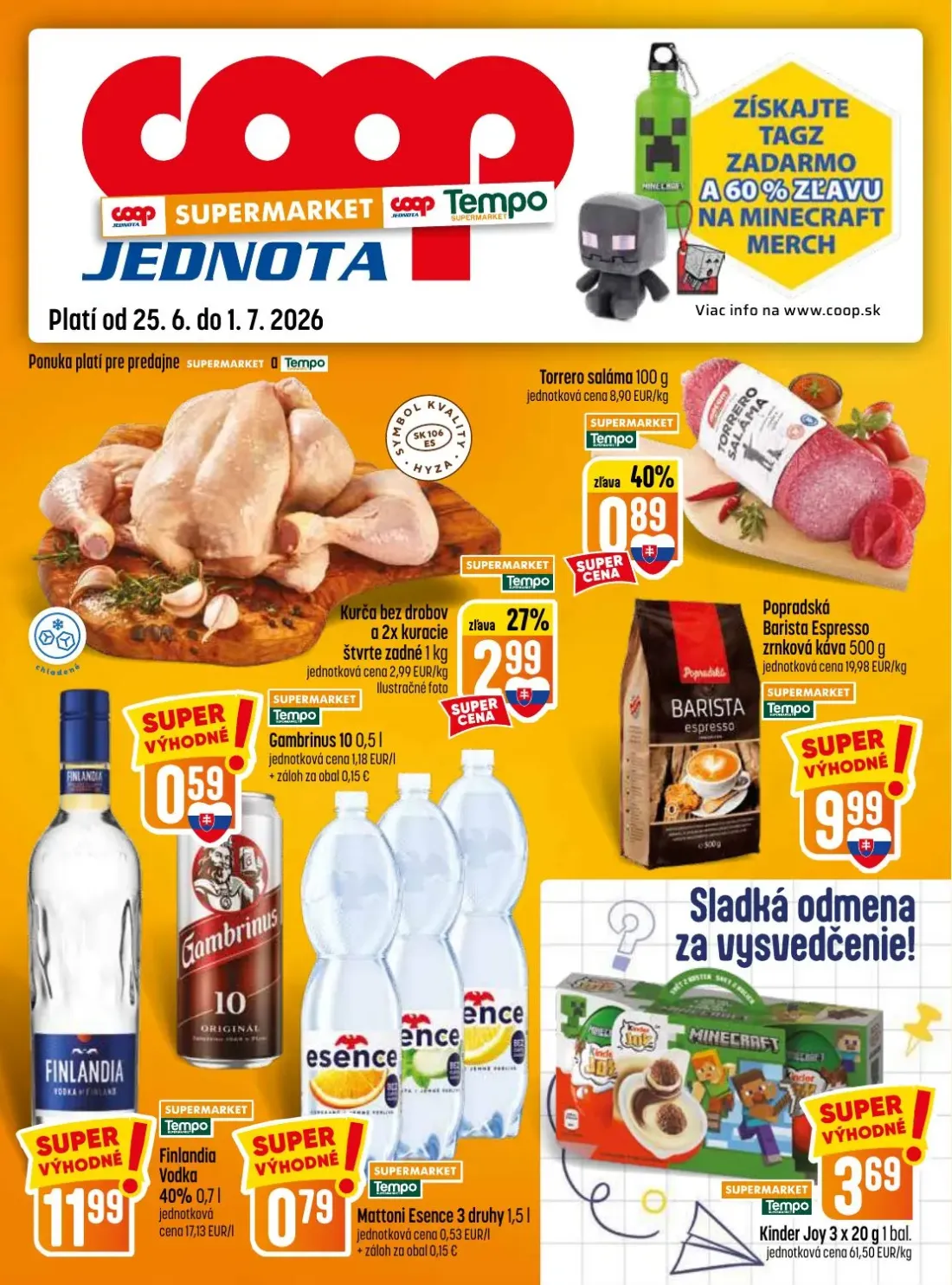 Coop Jednota leták, strana 17 z 32 — Kurča bez drobov a 2x kuracie štvrte zadné, Popradská Barista Espresso zrnková káva, Ki…