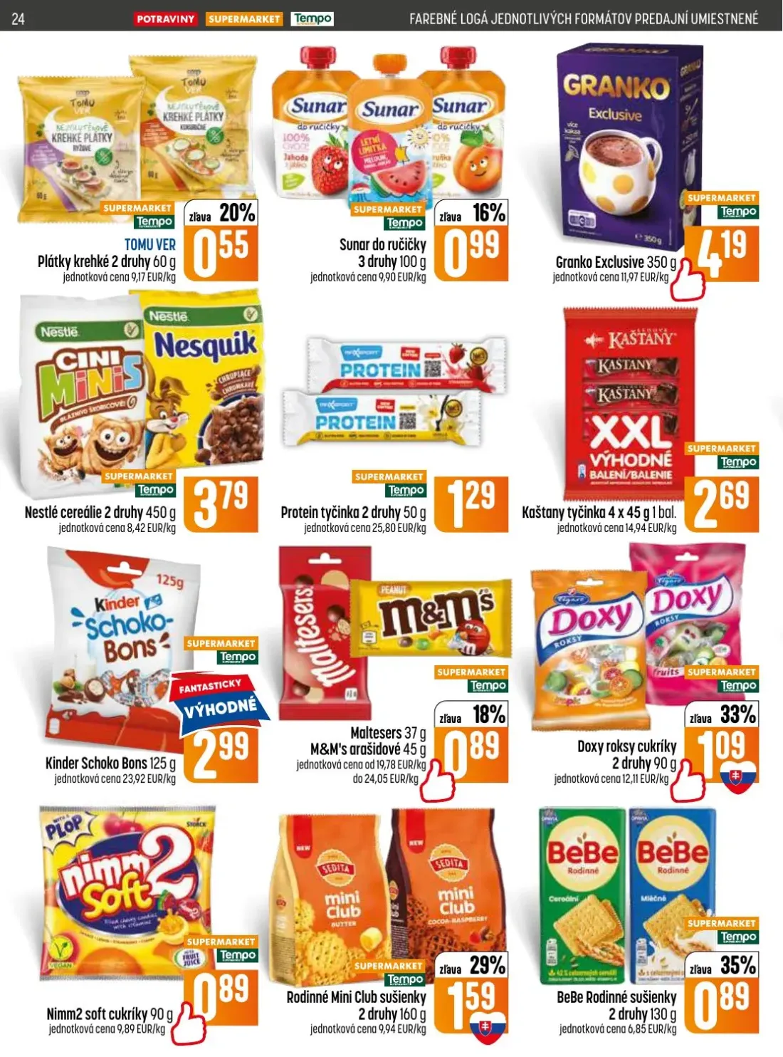 Coop Jednota leták, strana 24 z 32 — Rodinné Mini Club sušienky, Doxy roksy cukríky, BeBe Rodinné sušienky