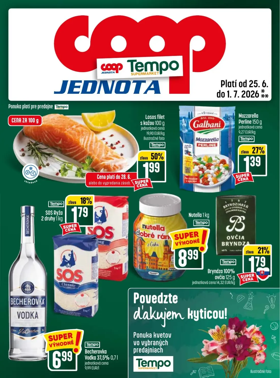 Coop Jednota leták, strana 29 z 32 — Losos filet s kožou, Mozzarella Perline, Bryndza 100% ovčia