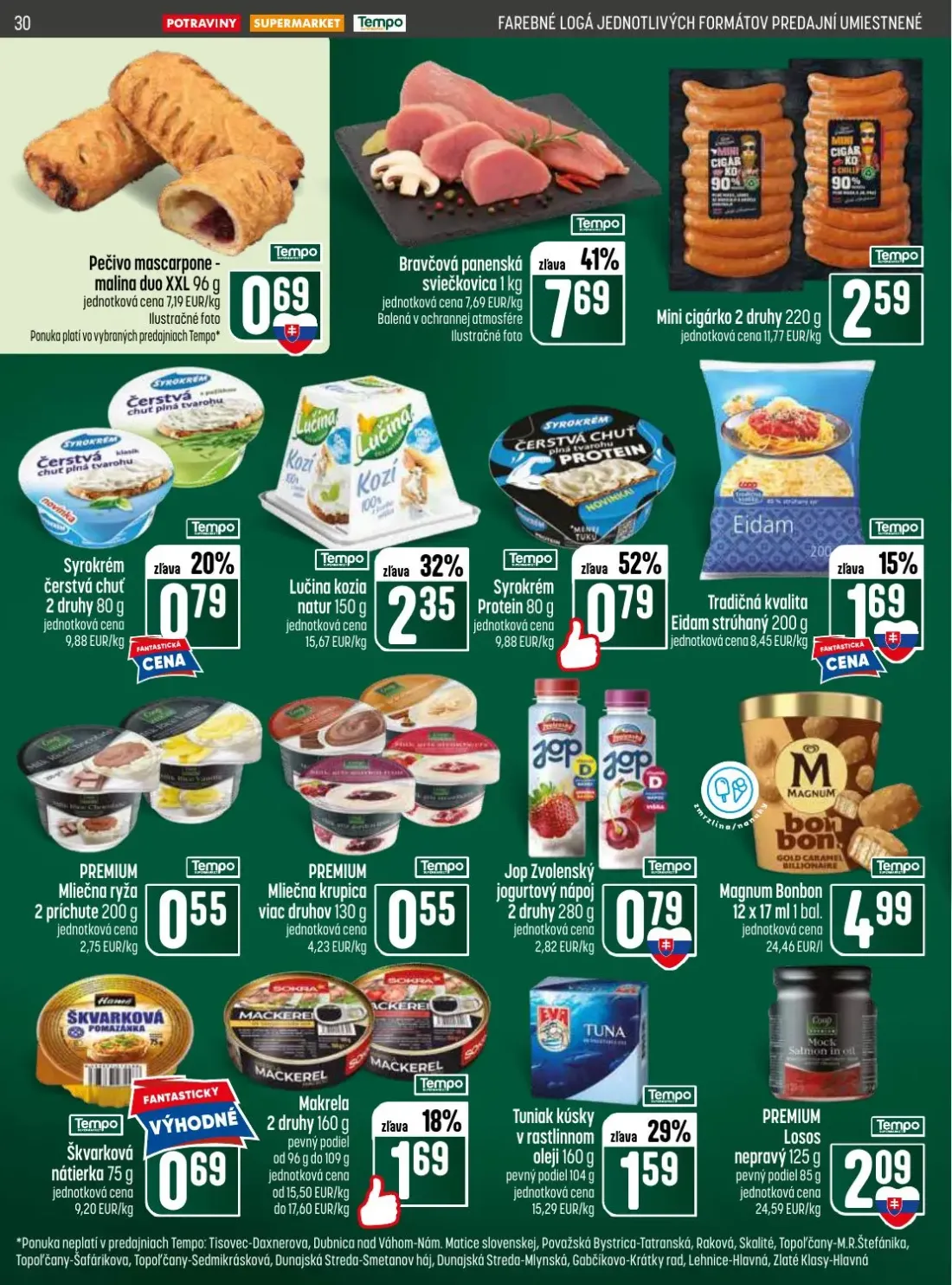 Coop Jednota leták, strana 30 z 32 — Pečivo mascarpone - malina duo XXL, Syrokrém čerstvá chuť 2 druhy, Lučina kozia natur