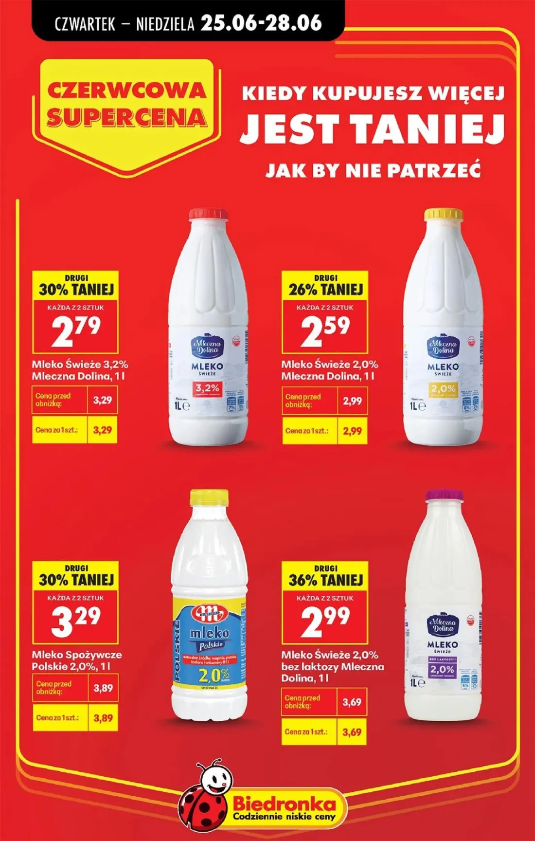 Biedronka gazetka, strona 2 z 84 — Mleko Świeże 2,0% bez laktozy Mleczna Dolina, Mleko Spożywcze Polskie 2,0%, Mleko Świeże …