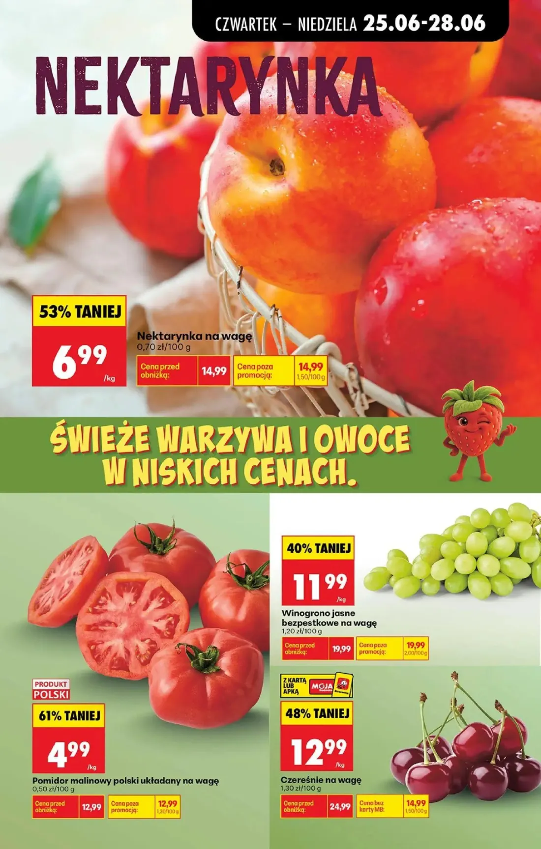 Biedronka gazetka, strona 21 z 84 — Czereśnie na wagę, Nektarynka na wagę, Pomidor malinowy polski układany na wagę