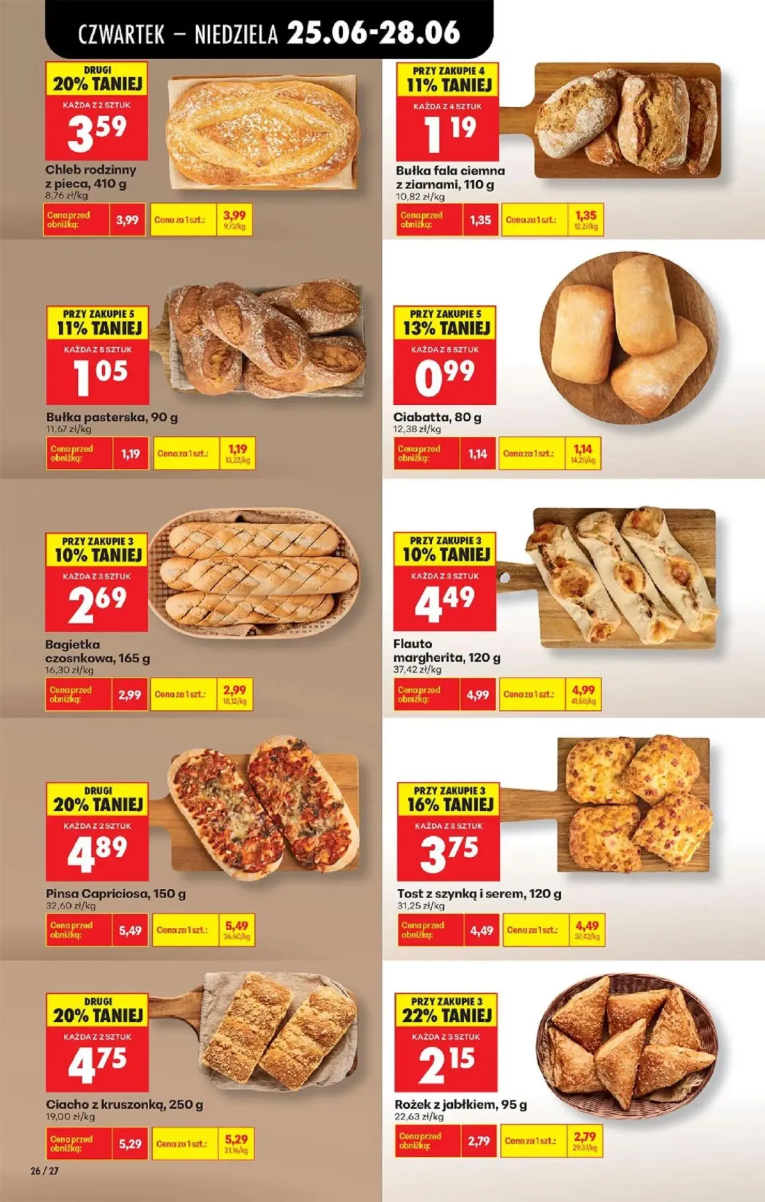 Biedronka gazetka, strona 30 z 84 — Tost z szynką i serem, Pinsa Capriciosa, Flauto margherita