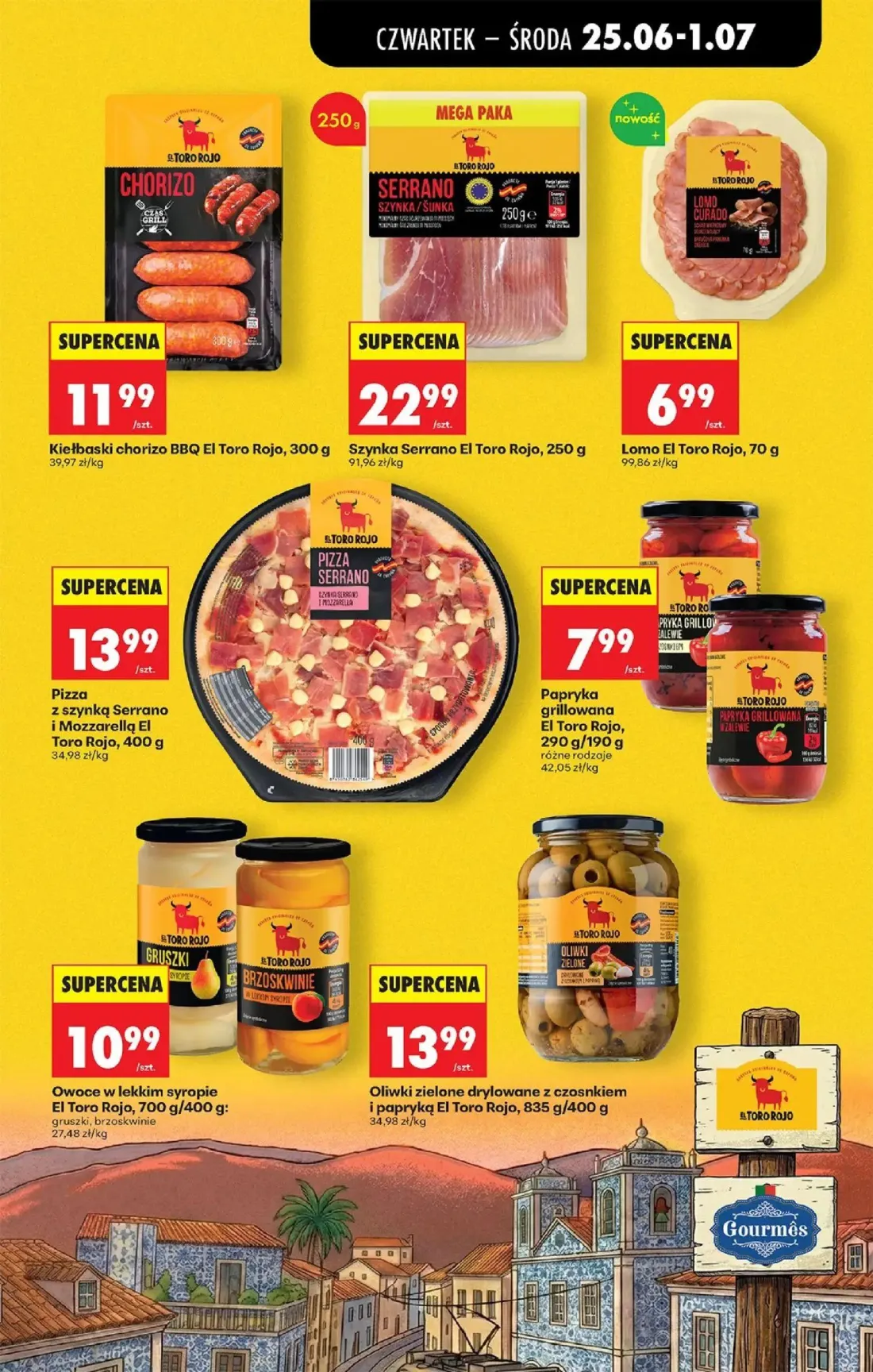 Biedronka gazetka, strona 35 z 84 — Kiełbaski chorizo BBQ El Toro Rojo, Szynka Serrano El Toro Rojo, Lomo El Toro Rojo
