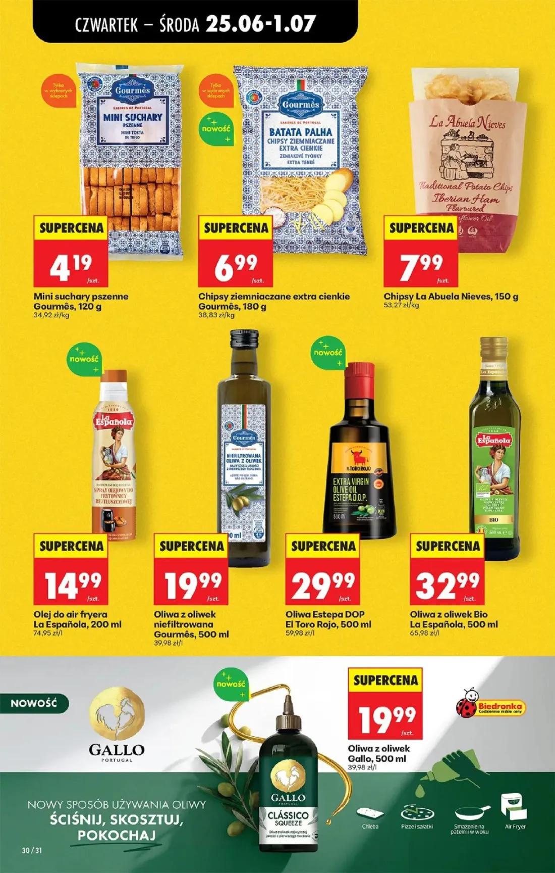 Biedronka gazetka, strona 36 z 84 — Mini suchary pszenne Gourmês, Chipsy ziemniaczane extra cienkie Gourmês, Chipsy La Abuel…
