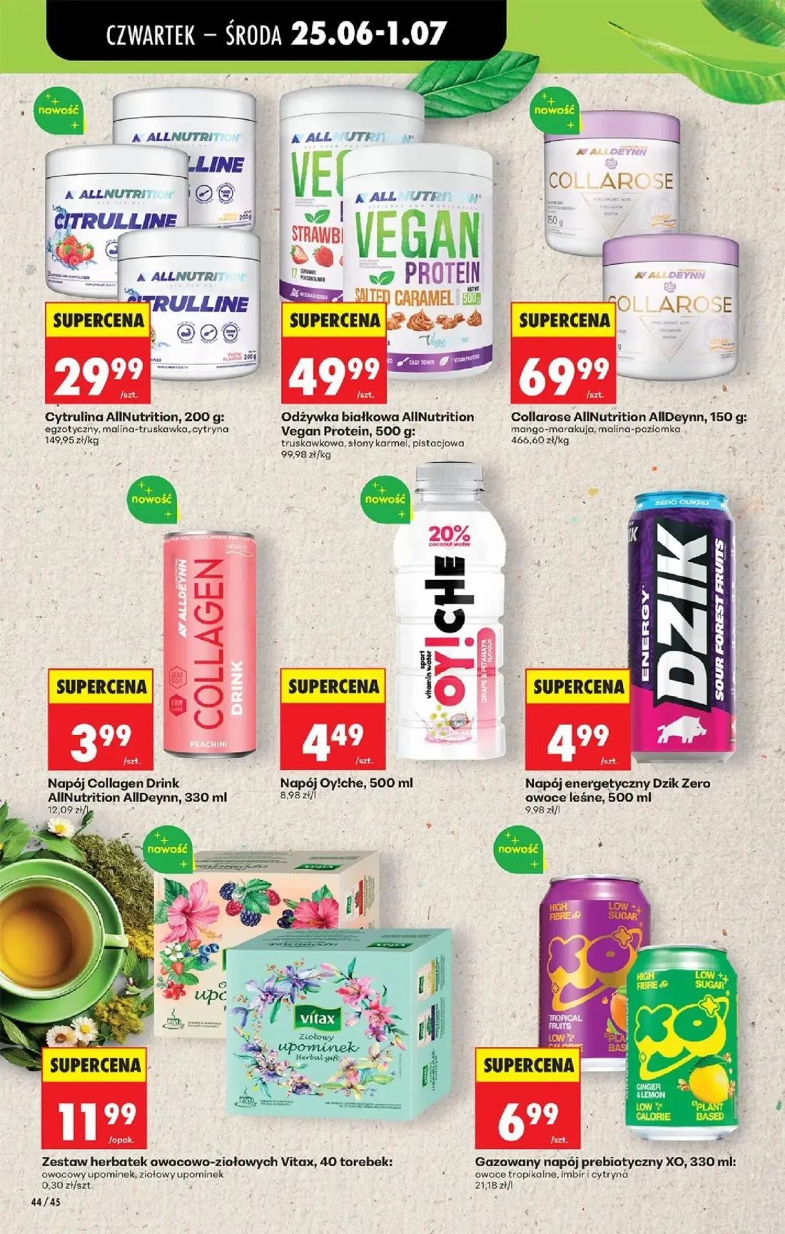 Biedronka gazetka, strona 50 z 84 — Napój Oy!che, Napój energetyczny Dzik Zero, Zestaw herbatek owocowo-ziołowych Vitax