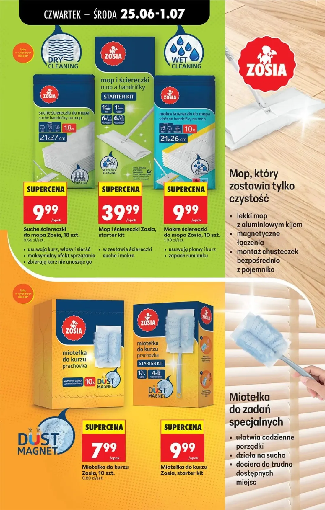 Biedronka gazetka, strona 77 z 84 — Suche ściereczki do mopa Zosia, 18 szt., Mop i ściereczki Zosia, starter kit, Mokre ście…