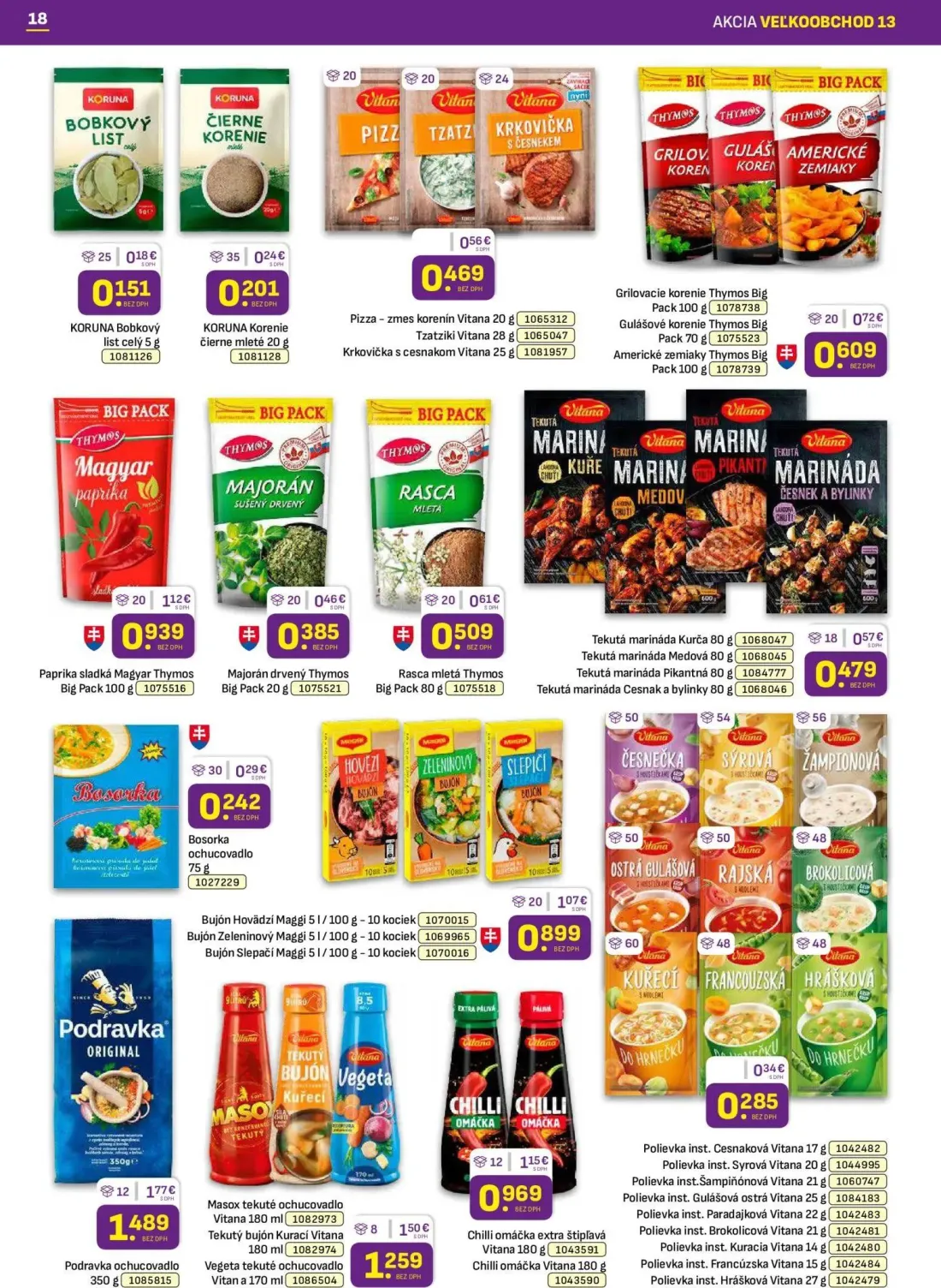 Libex leták, strana 18 z 36 — Podravka ochucovadlo, Masox tekuté ochucovadlo Vitana, Paprika sladká Magyar Thymos Big Pack
