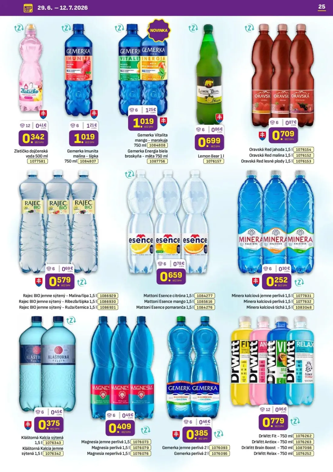 Libex leták, strana 25 z 36 — Gemerka Vitalita mango - marakuja, Gemerka Imunita malina - šípka, DrWitt Fit