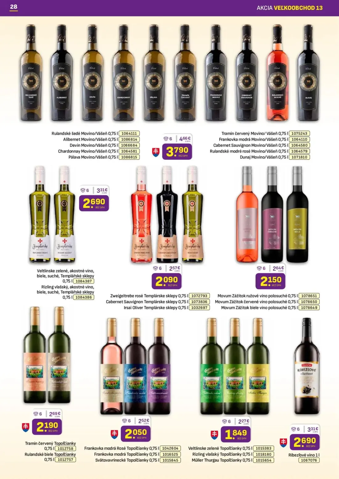 Libex leták, strana 28 z 36 — Rulandské šedé Movino/Vášeň, Alibernet Movino/Vášeň, Devín Movino/Vášeň