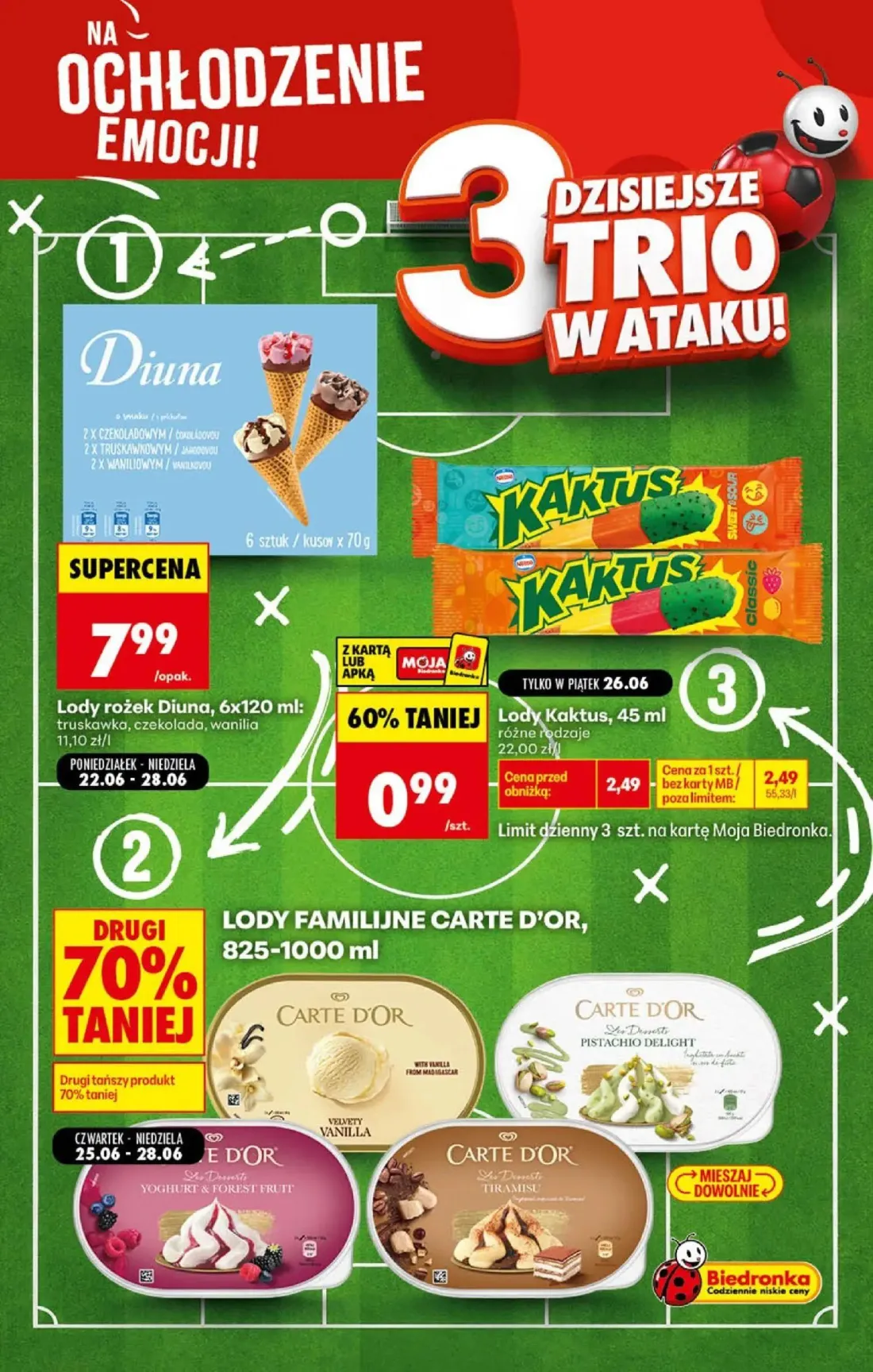 Biedronka gazetka, strona 3 z 5 — Lody Kaktus, Lody rożek Diuna