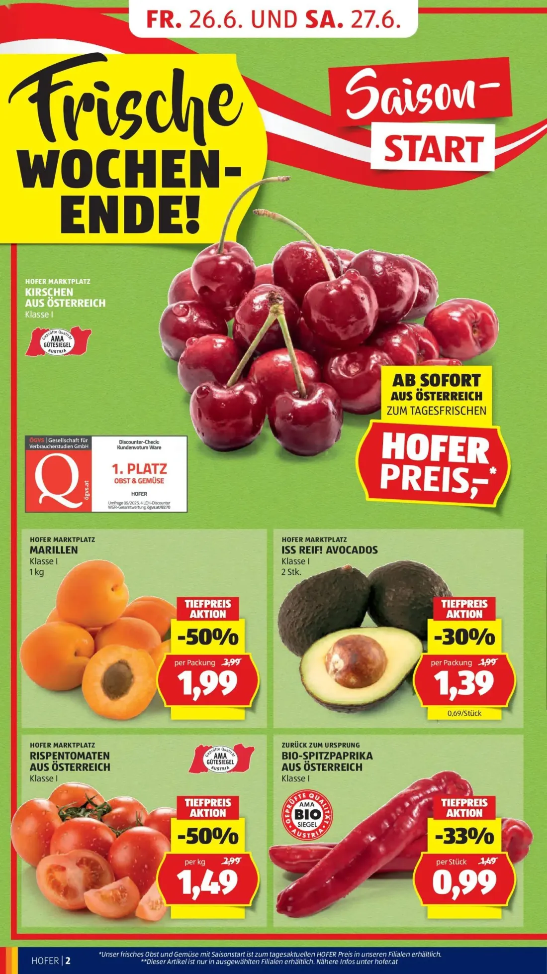 Hofer Prospekt, Seite 6 von 41 — MARILLEN, RISPENTOMATEN, ISS REIF! AVOCADOS