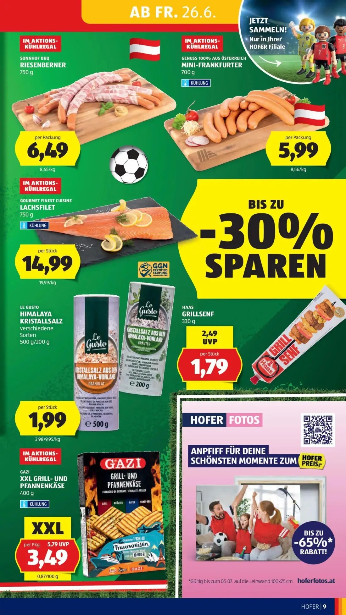 Hofer Prospekt, Seite 13 von 41 — GAZI XXL GRILL- UND PFANNENKÄSE, HAAS GRILLSENF, SONNHOF BBQ RIESENBERNER
