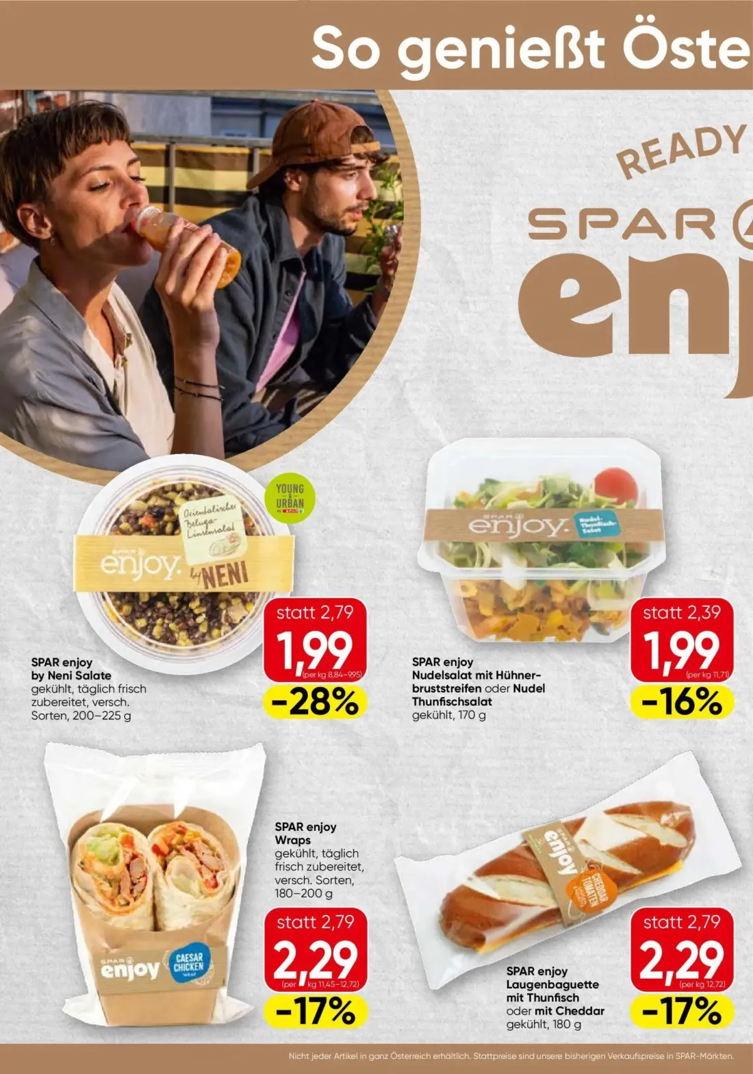Spar Prospekt, Seite 2 von 4 — SPAR enjoy by Neni Salate, SPAR enjoy Wraps, SPAR enjoy Laugenbaguette mit Thunfisch oder mit…