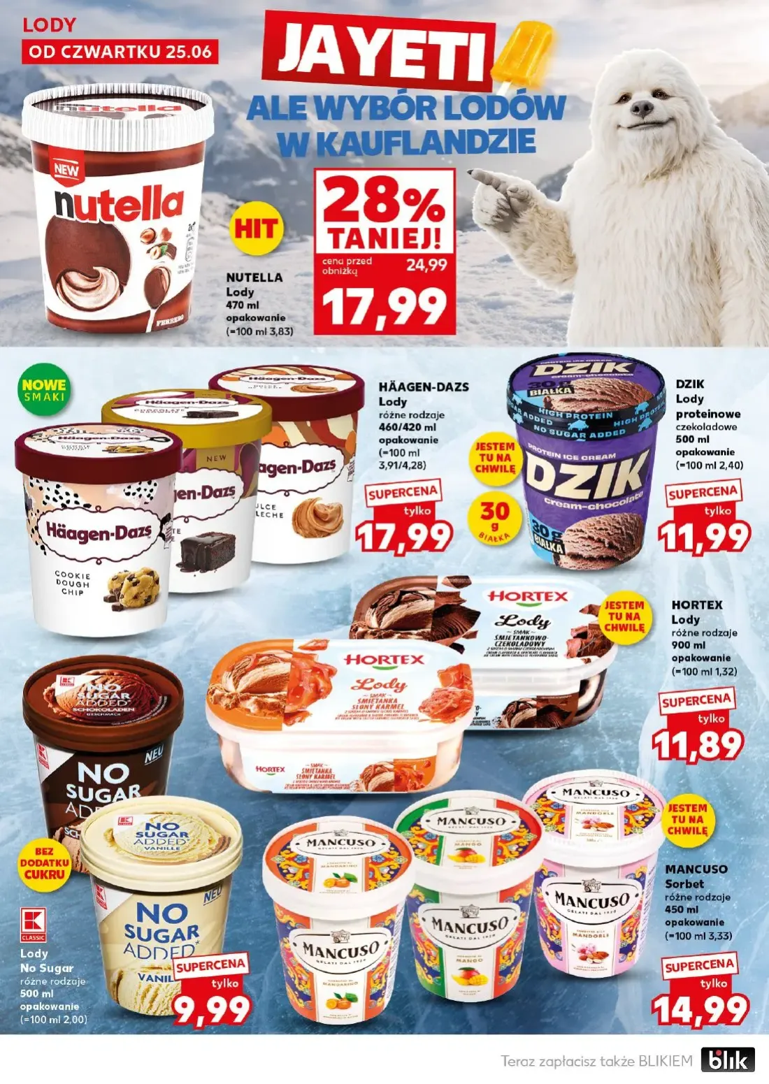 Kaufland gazetka, strona 12 z 32 — NUTELLA Lody, HÄAGEN-DAZS Lody, DZIK Lody proteinowe czekoladowe