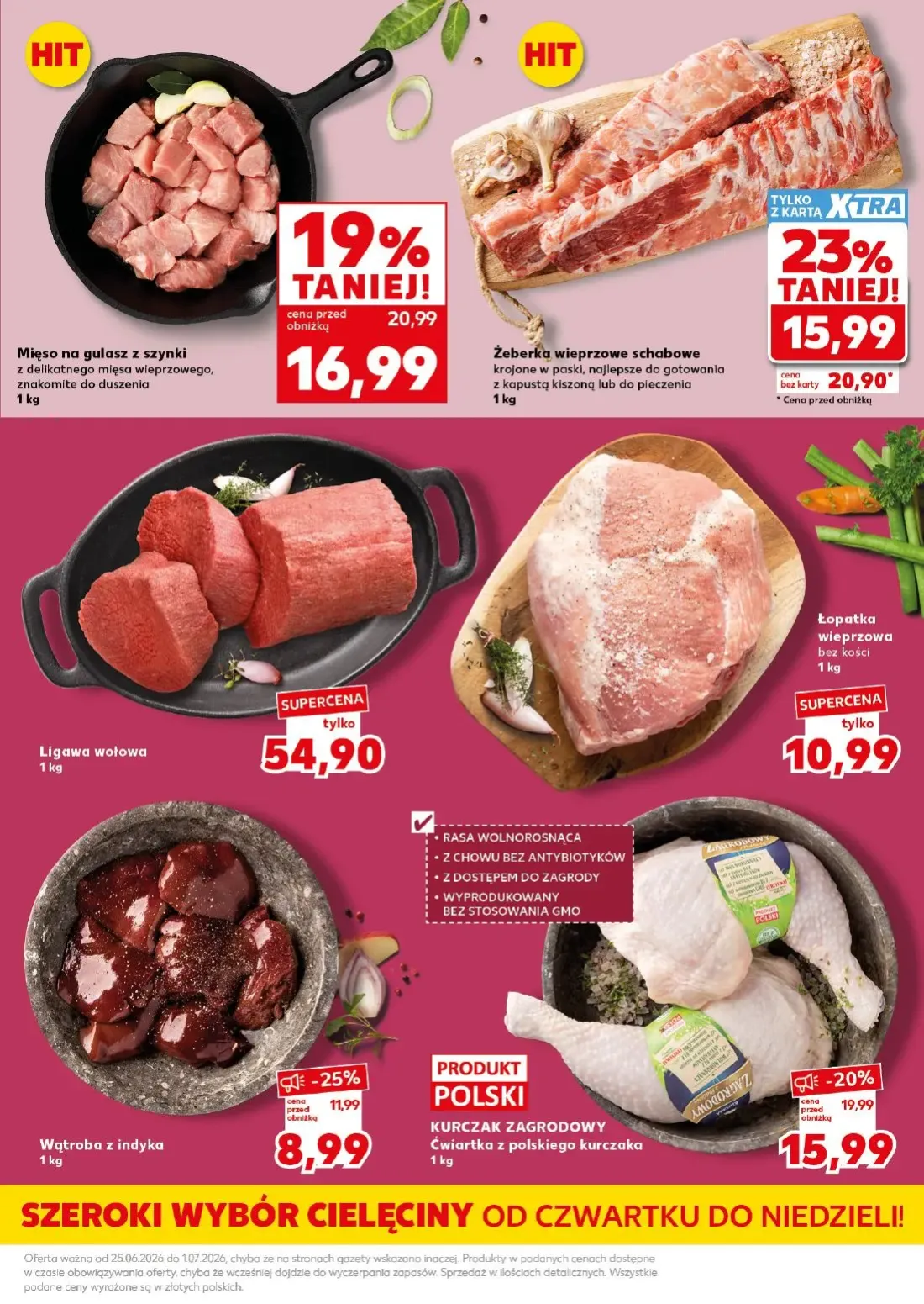 Kaufland gazetka, strona 17 z 32 — Żeberka wieprzowe schabowe, Mięso na gulasz z szynki, Kurczak Zagrodowy ćwiartka z polski…