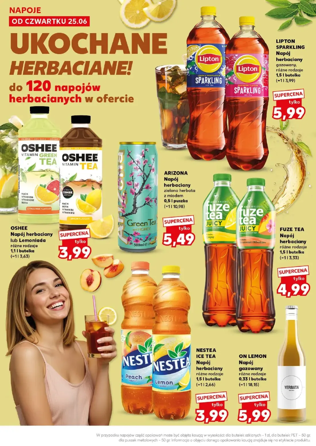 Kaufland gazetka, strona 22 z 32 — LIPTON SPARKLING Napój herbaciany gazowany, OSHEE Napój herbaciany lub Lemoniada, ARIZONA…