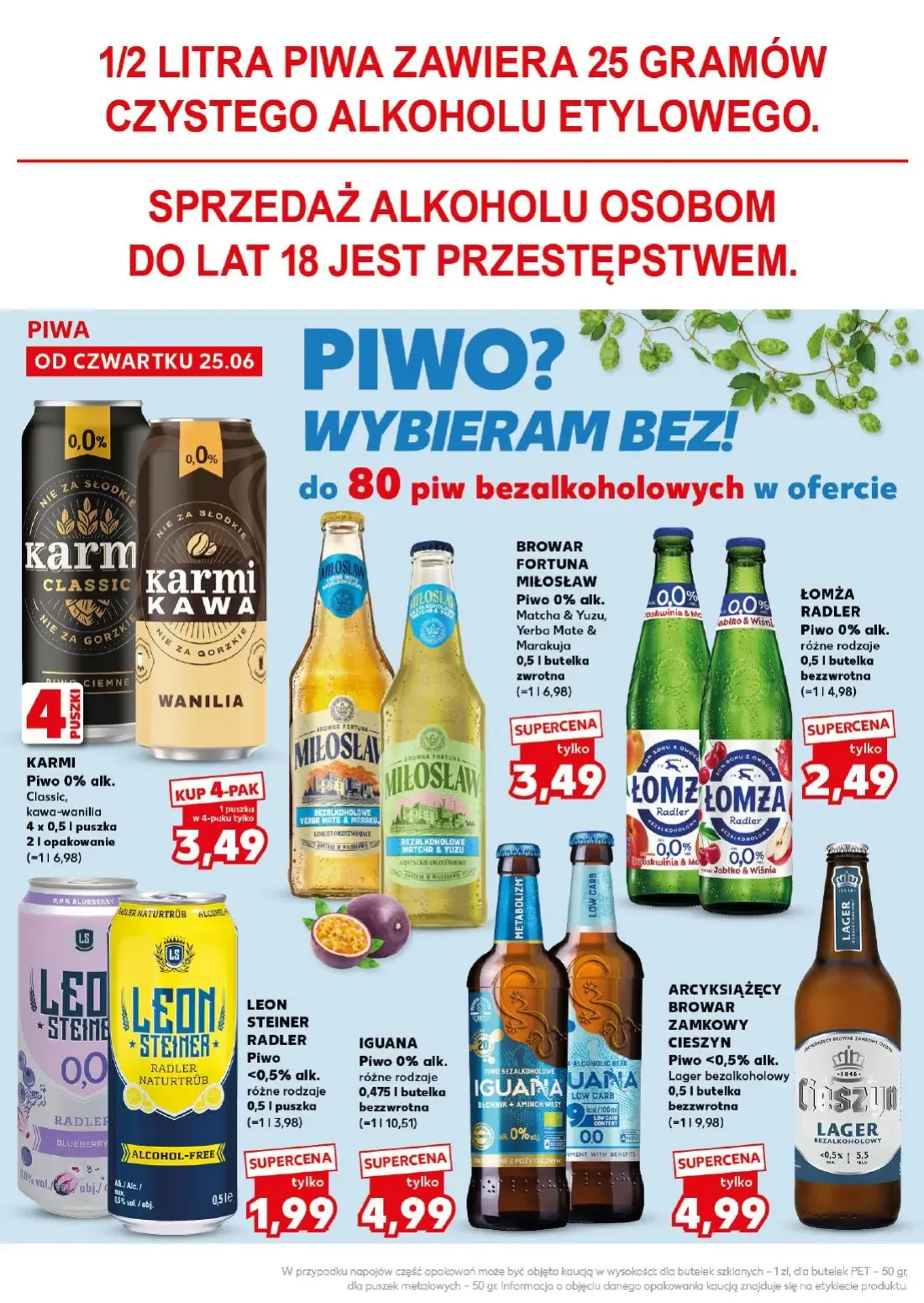 Kaufland gazetka, strona 26 z 32 — KARMI Piwo 0% alk. Classic, kawa-wanilia, BROWAR FORTUNA MIŁOSŁAW Piwo 0% alk. Matcha & Y…