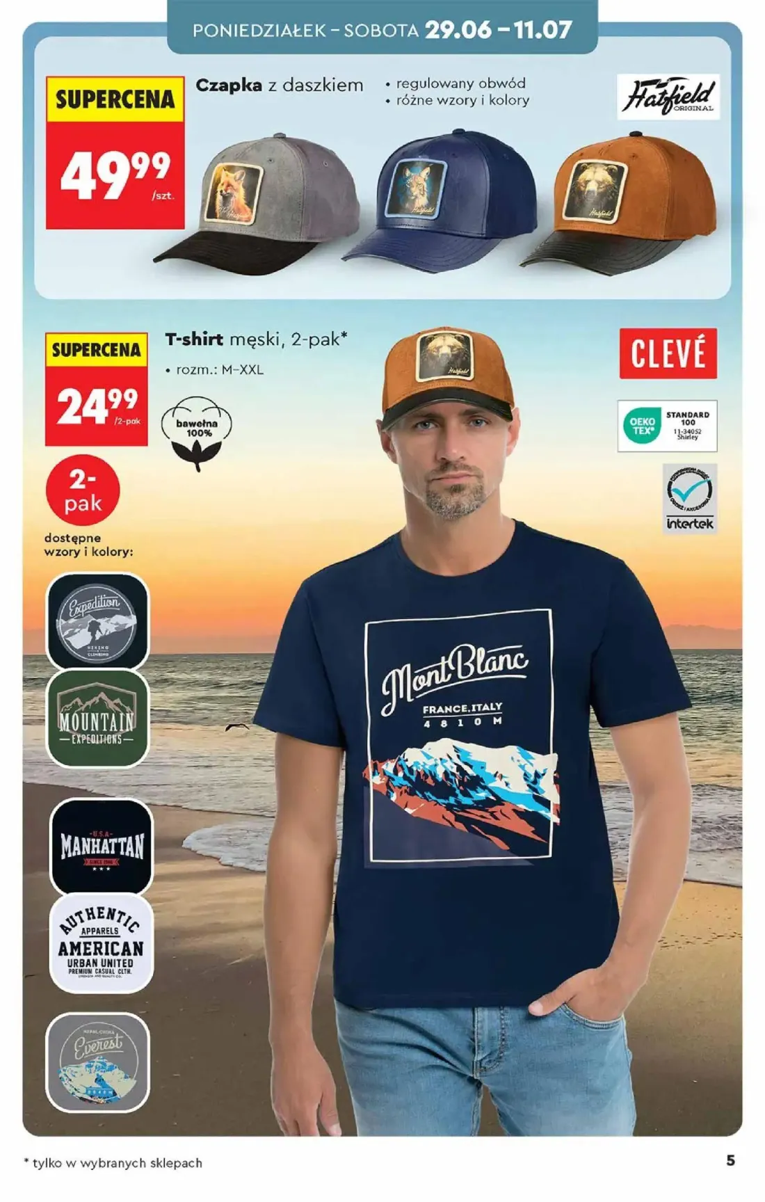 Biedronka gazetka, strona 5 z 48 — Czapka z daszkiem, T-shirt męski