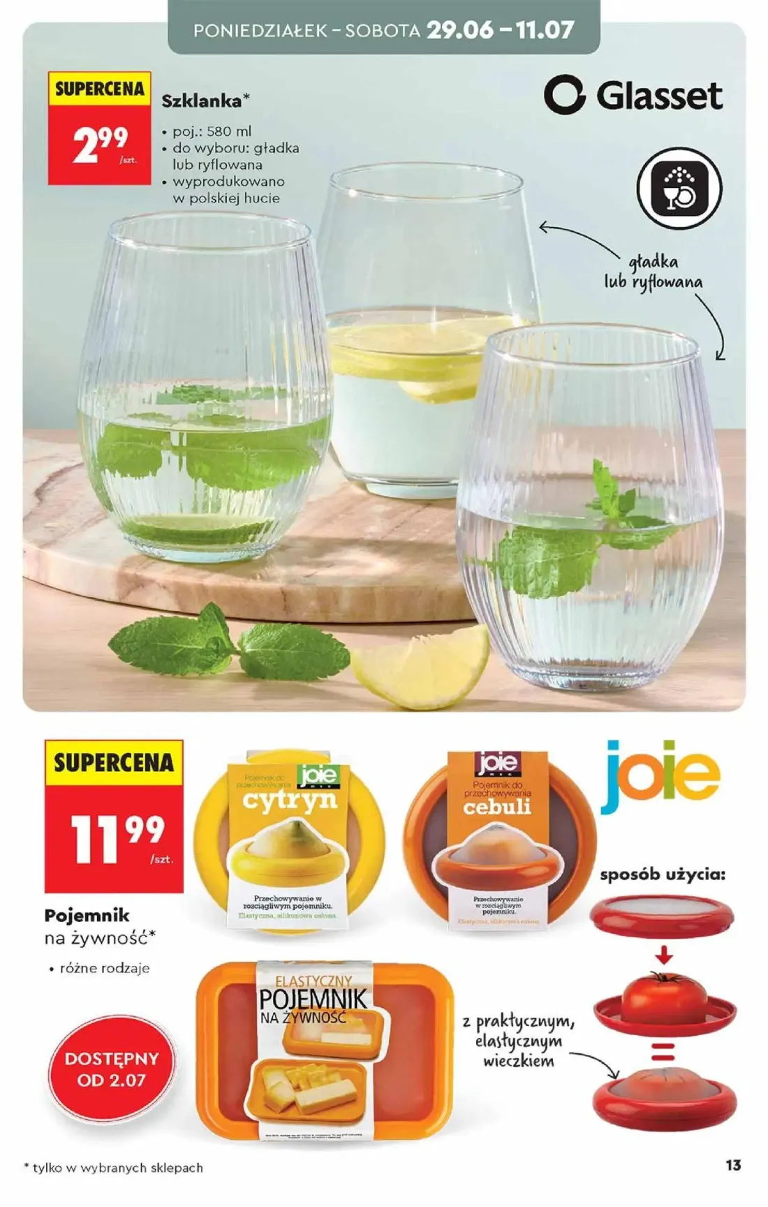 Biedronka gazetka, strona 13 z 48 — Szklanka, Pojemnik na żywność