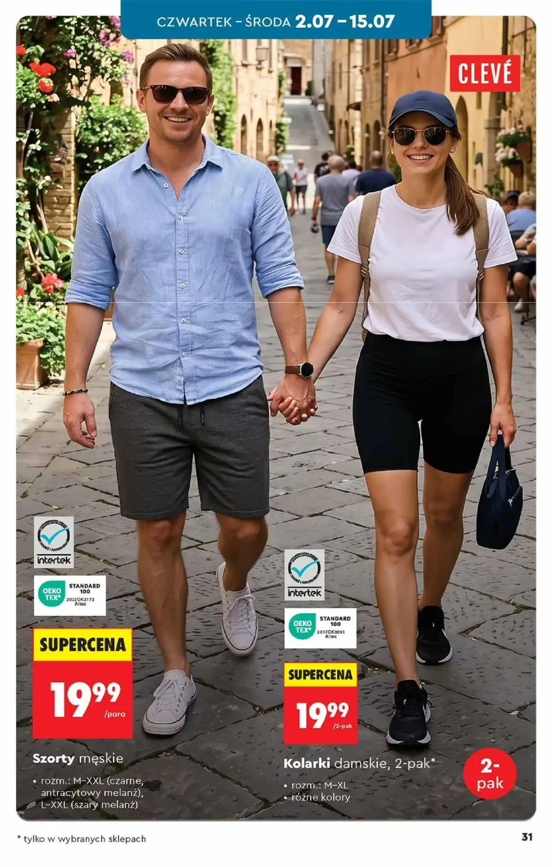Biedronka gazetka, strona 31 z 48 — Szorty męskie, Kolarki damskie