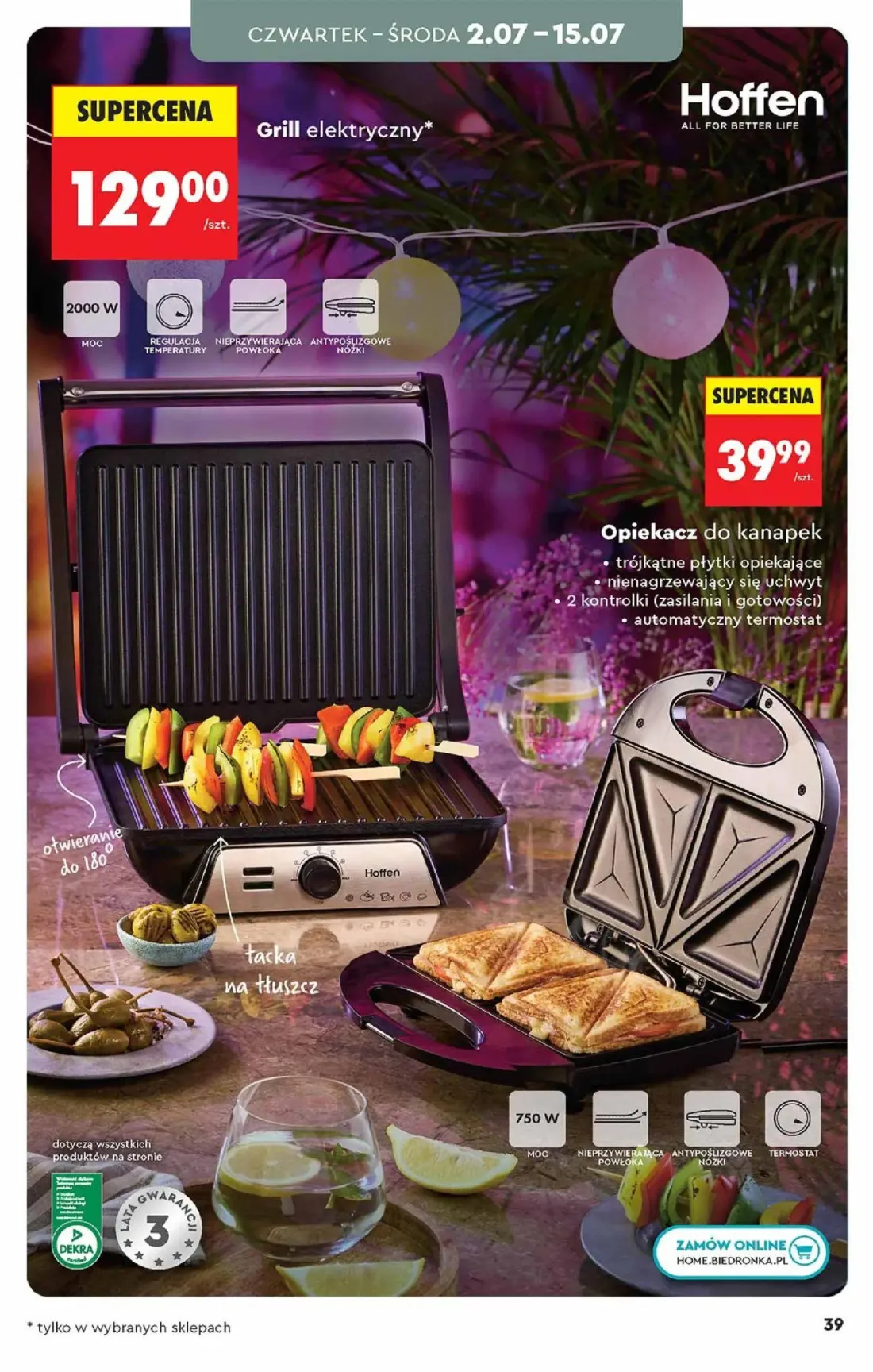 Biedronka gazetka, strona 39 z 48 — Grill elektryczny, Opiekacz do kanapek