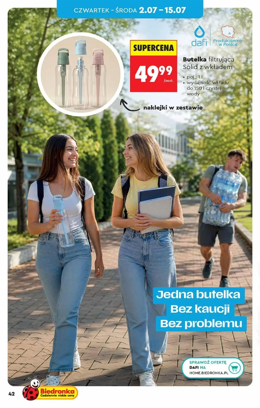 Biedronka gazetka, strona 42 z 48 — Butelka filtrująca Solid z wkładem