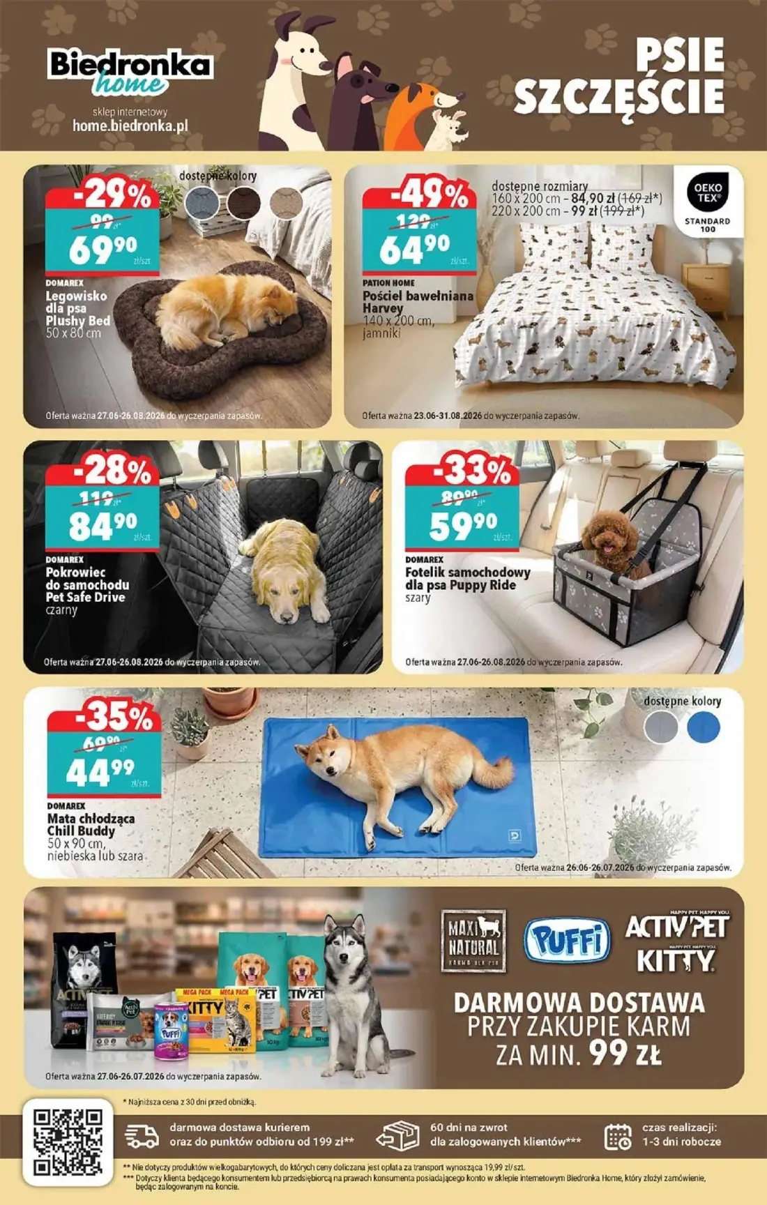Biedronka gazetka, strona 46 z 48 — Pokrowiec do samochodu Pet Safe Drive, Fotelik samochodowy dla psa Puppy Ride, Legowisko…