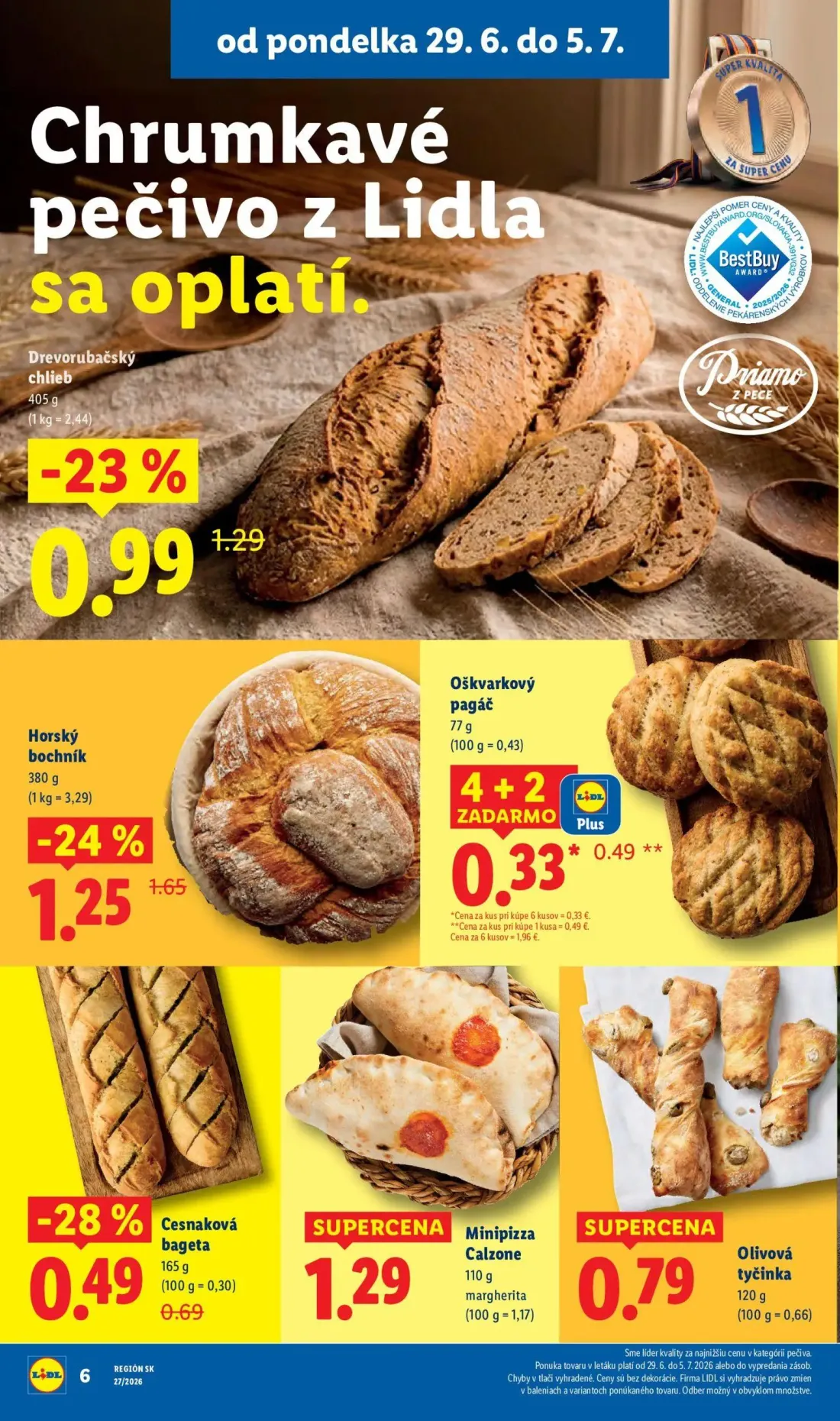 Lidl leták, strana 12 z 98 — Horský bochník, Drevorubačský chlieb, Cesnaková bageta
