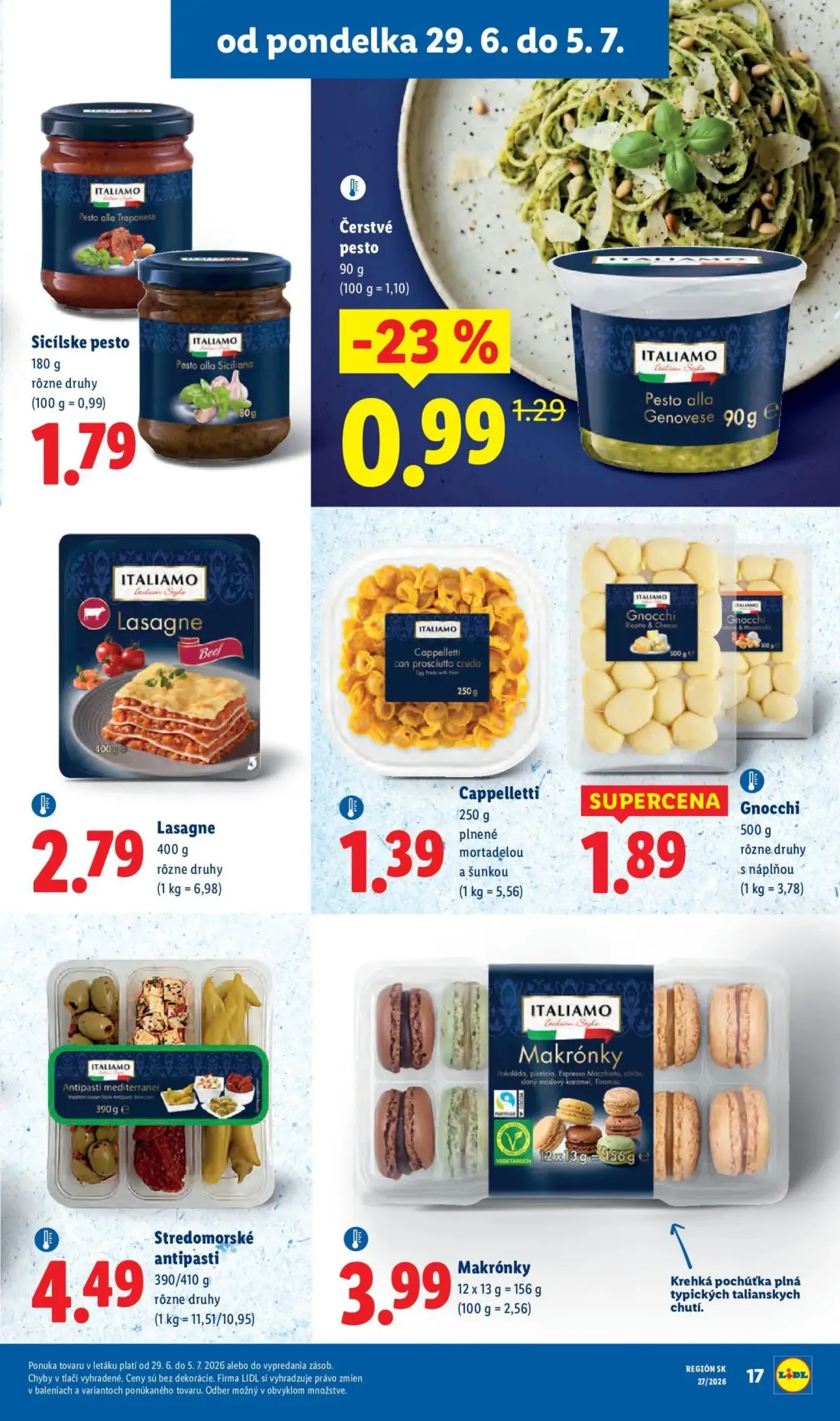 Lidl leták, strana 23 z 98 — Čerstvé pesto Genovese, Sicílske pesto, Lasagne