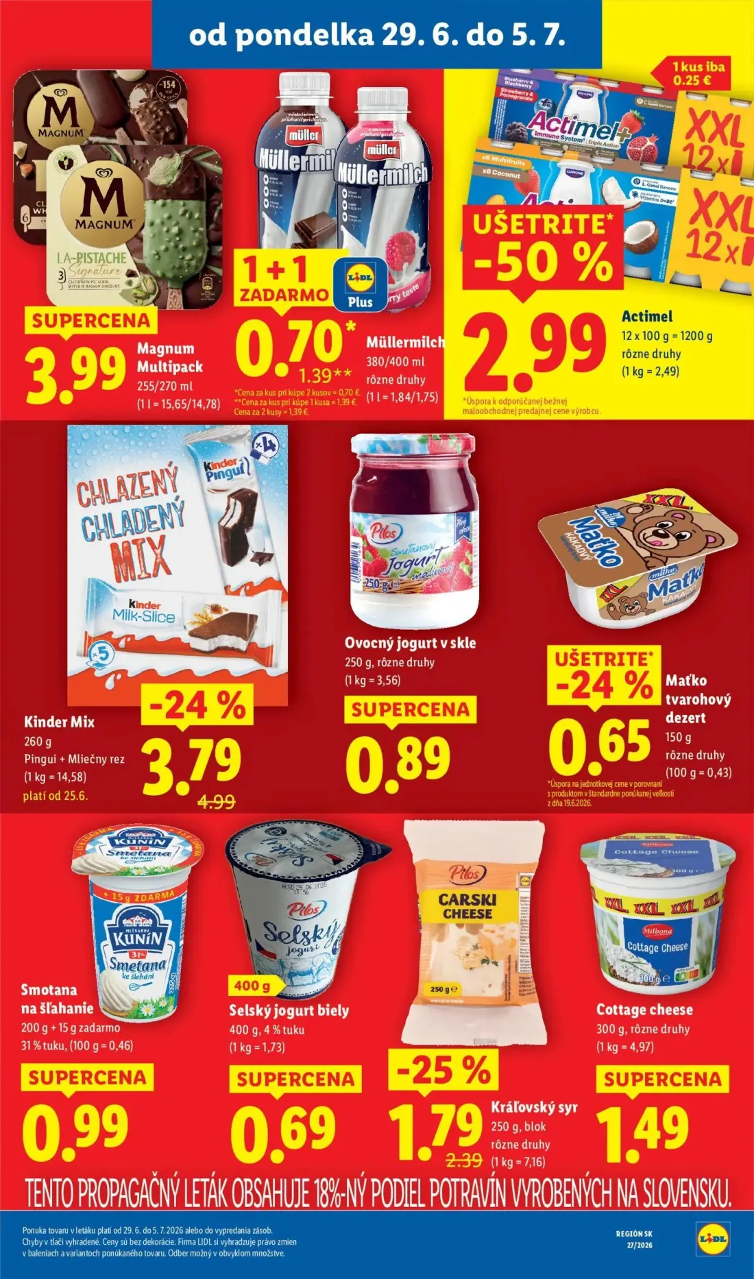 Lidl leták, strana 33 z 98 — Müllermilch, Actimel, Ovocný jogurt v skle