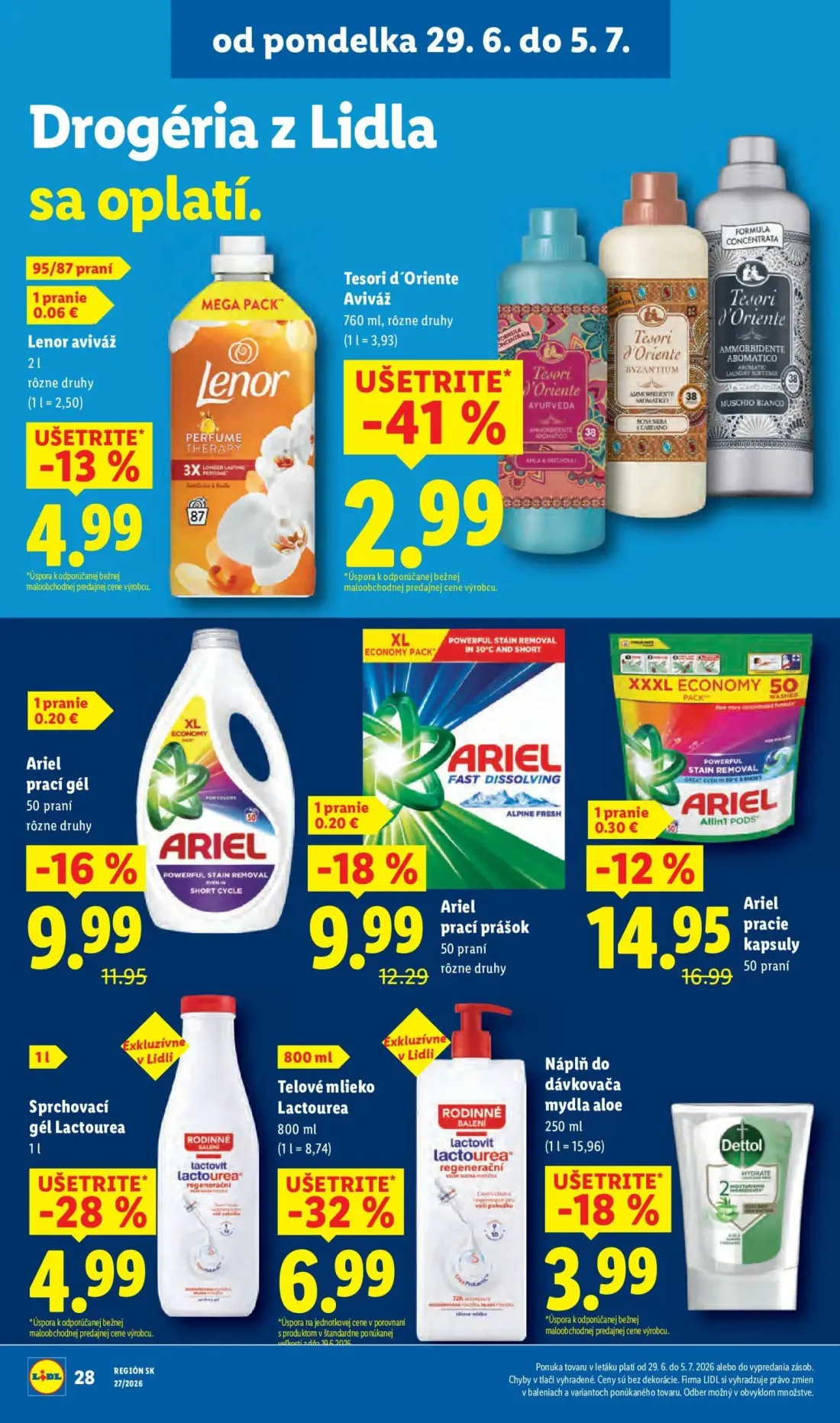 Lidl leták, strana 42 z 98 — Ariel prací prášok, Ariel pracie kapsuly, Ariel prací gél
