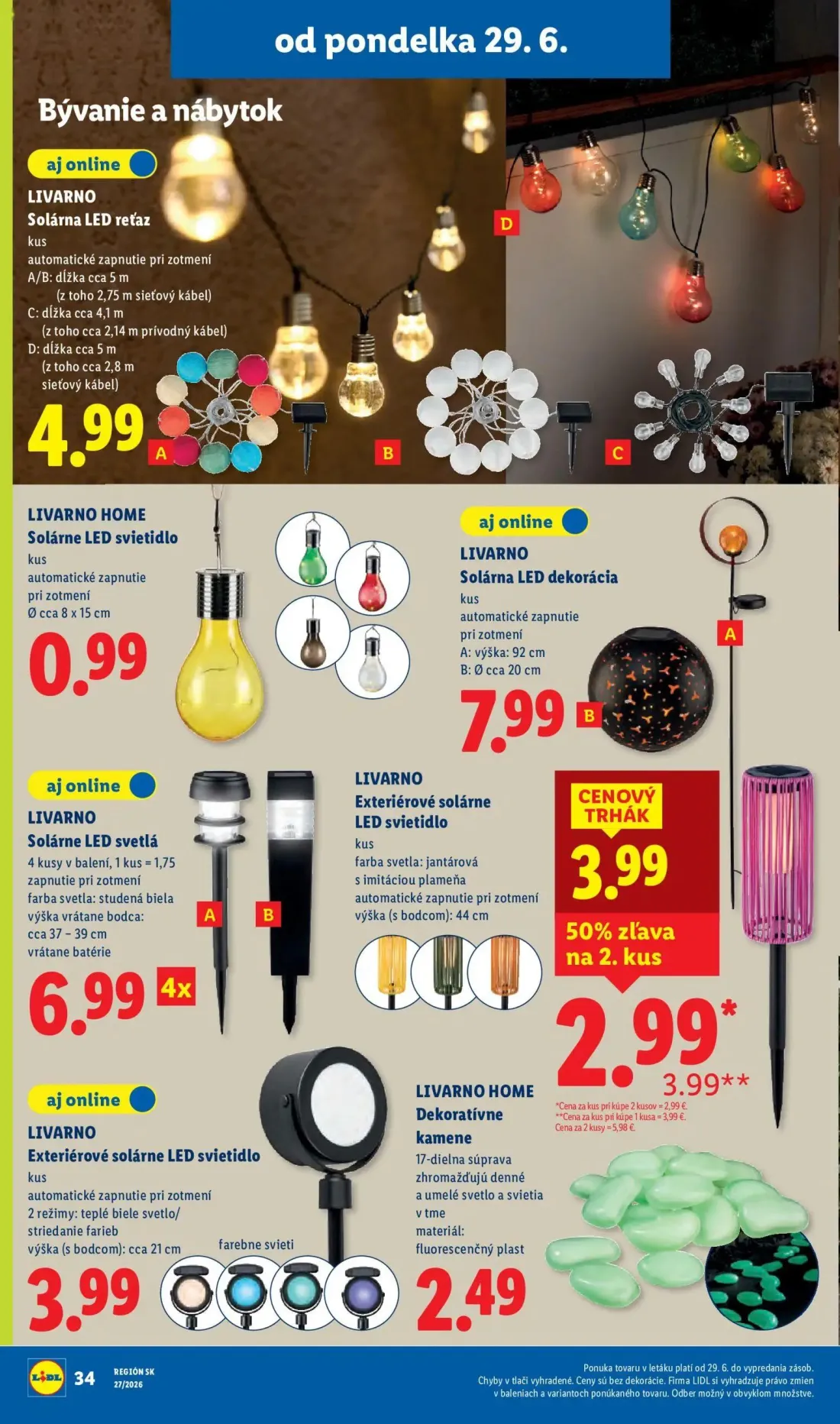Lidl leták, strana 48 z 98 — LIVARNO Exteriérové solárne LED svietidlo, LIVARNO Solárna LED reťaz, LIVARNO HOME Solárne LED …