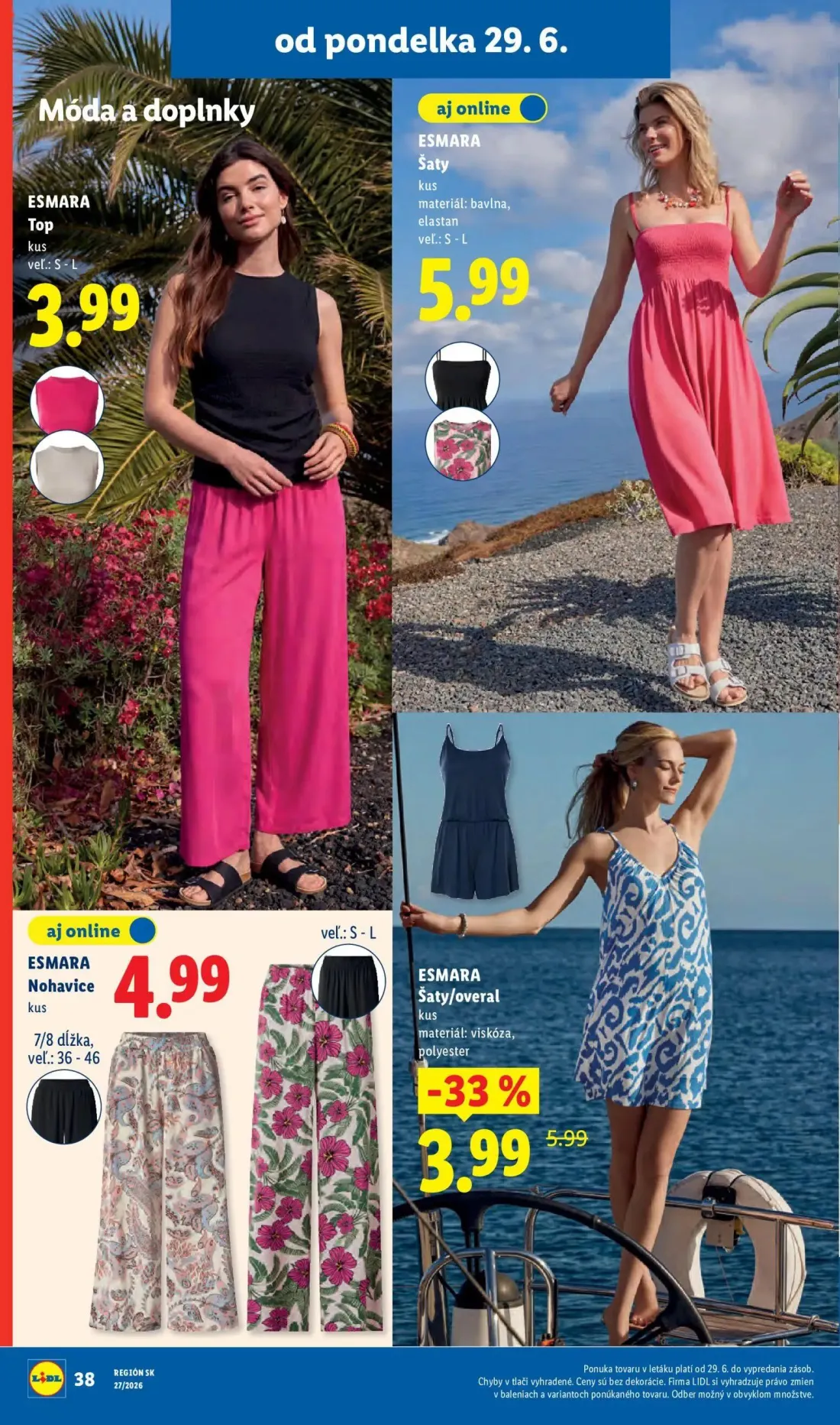 Lidl leták, strana 50 z 98 — ESMARA Šaty/overal, ESMARA Top, ESMARA Šaty