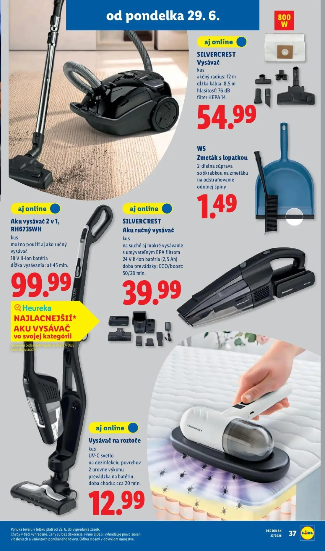 Lidl leták, strana 55 z 98 — SILVERCREST Vysávač, Zmeták s lopatkou, Aku vysávač 2 v 1, RH6735WH