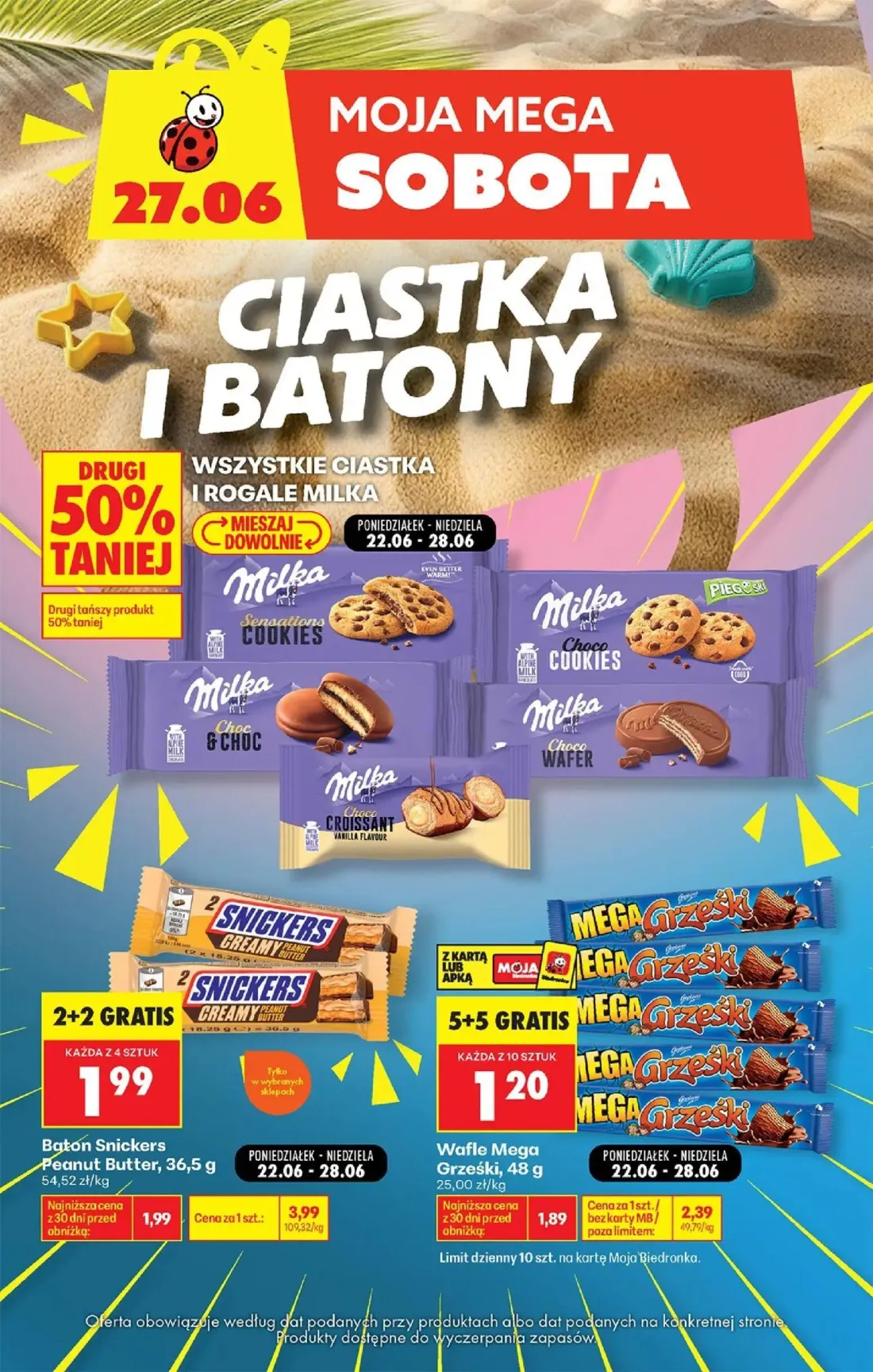 Biedronka gazetka, strona 5 z 6 — Baton Snickers Peanut Butter, Wafle Mega Grześki