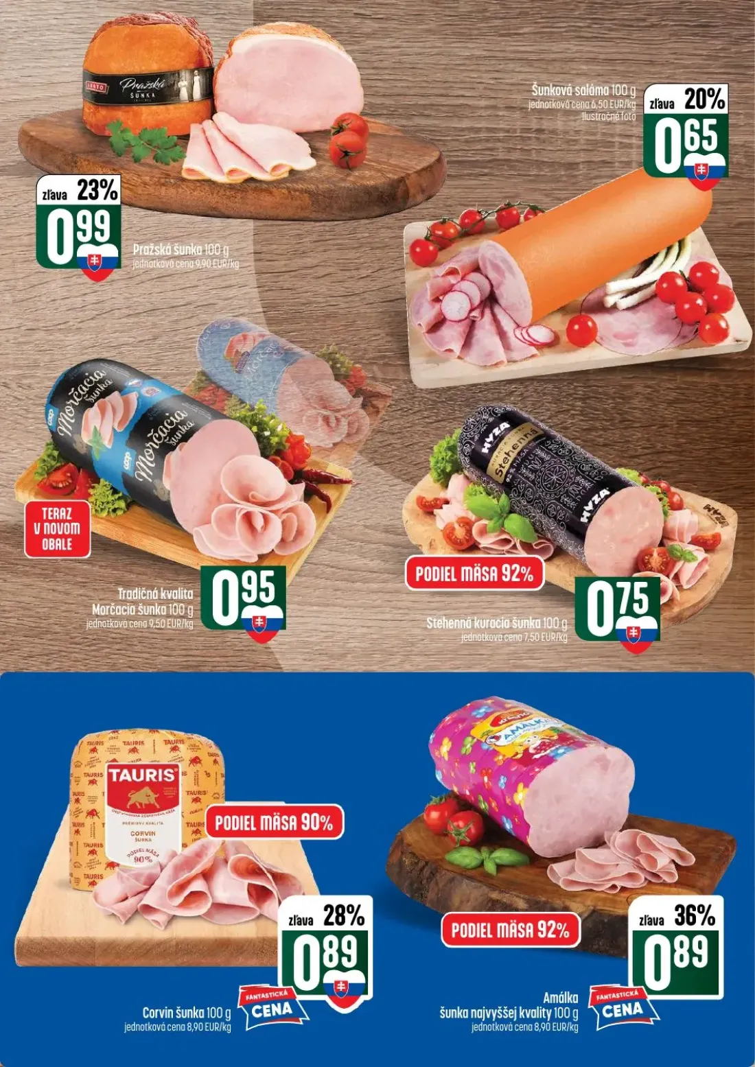 Coop Tempo leták, strana 13 z 60 — Pražská šunka, Šunková saláma, Morčacia šunka