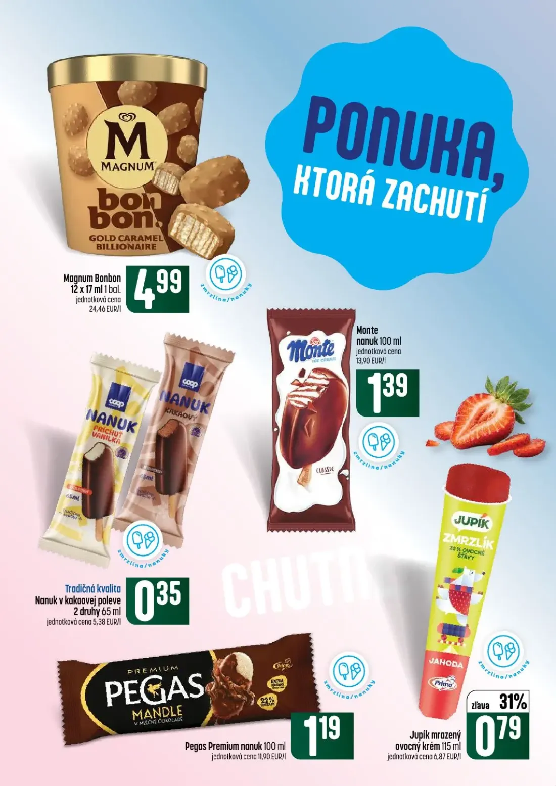 Coop Tempo leták, strana 18 z 60 — Magnum Bonbon, Monte nanuk, Nanuk v kakaovej poleve
