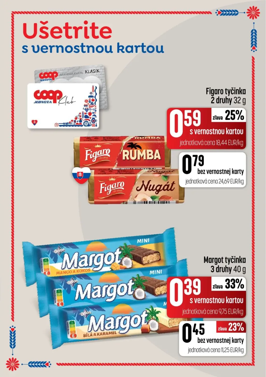 Coop Tempo leták, strana 41 z 60 — Figaro tyčinka, Margot tyčinka