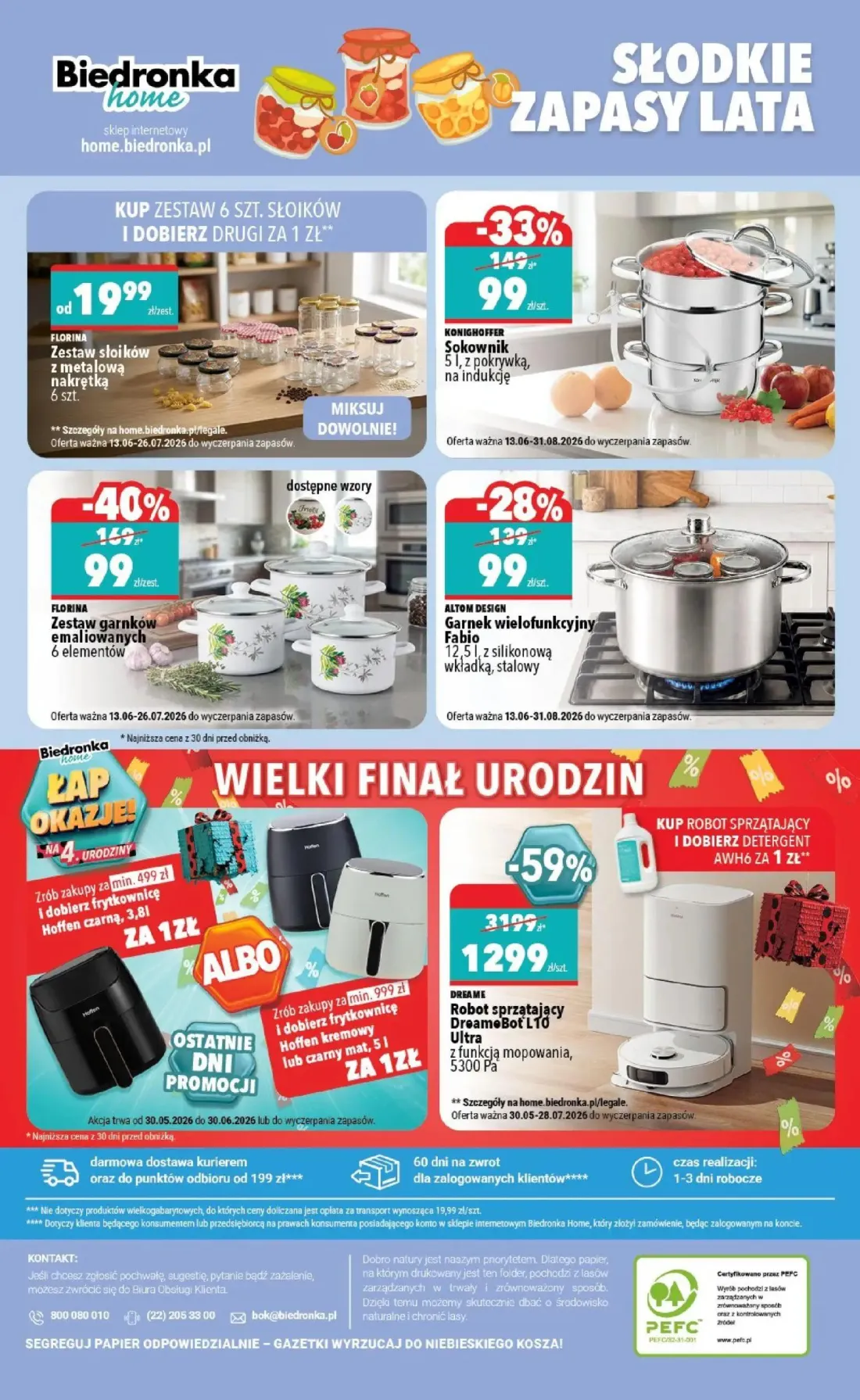 Biedronka gazetka, strona 6 z 6 — Zestaw garnków emaliowanych, Sokownik, Garnek wielofunkcyjny Fabio