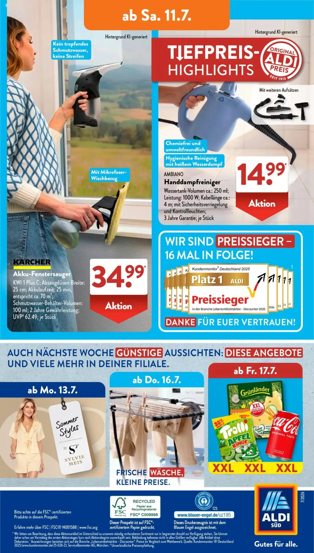 Aldi Süd Prospekt, Seite 17 von 24 — Akku-Fenstersauger, Handdampfreiniger