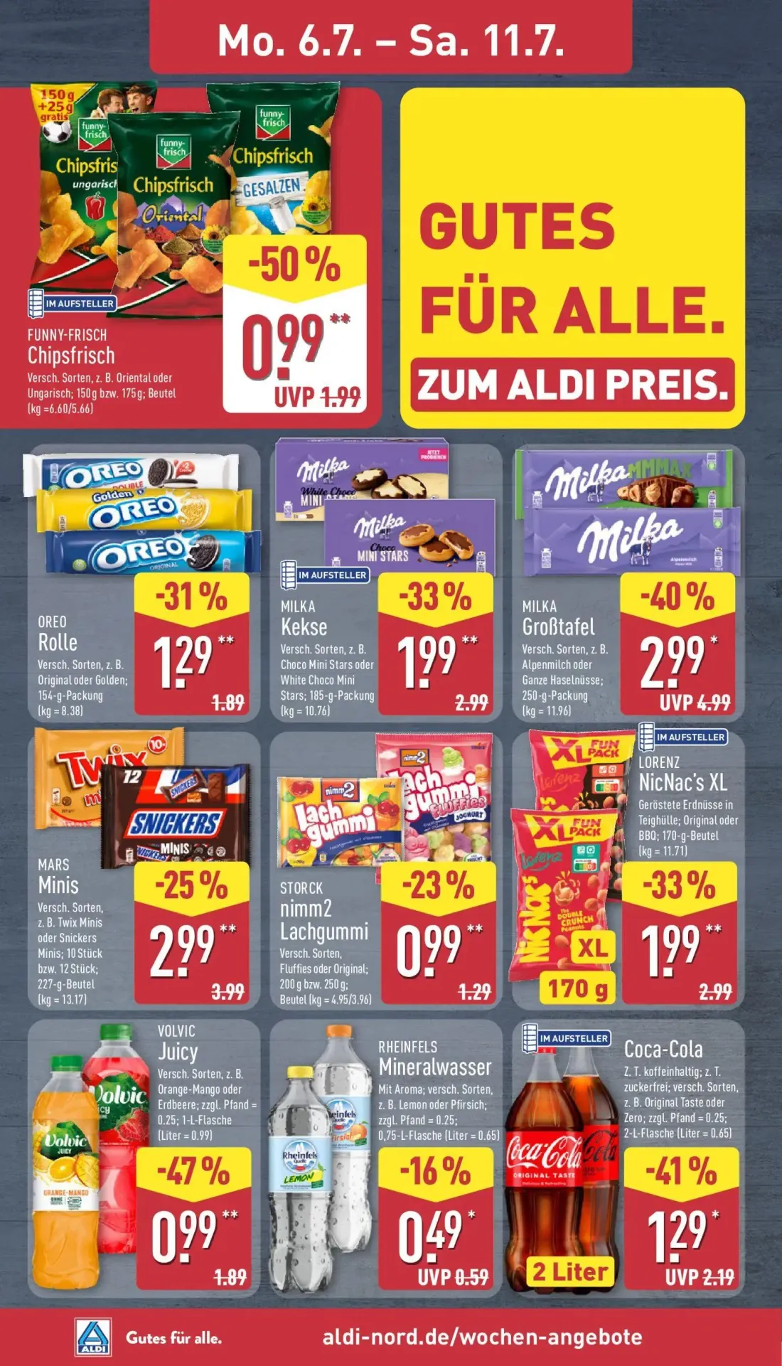 Aldi Nord Prospekt, Seite 8 von 39 — MILKA Großtafel, MILKA Kekse, MARS Minis