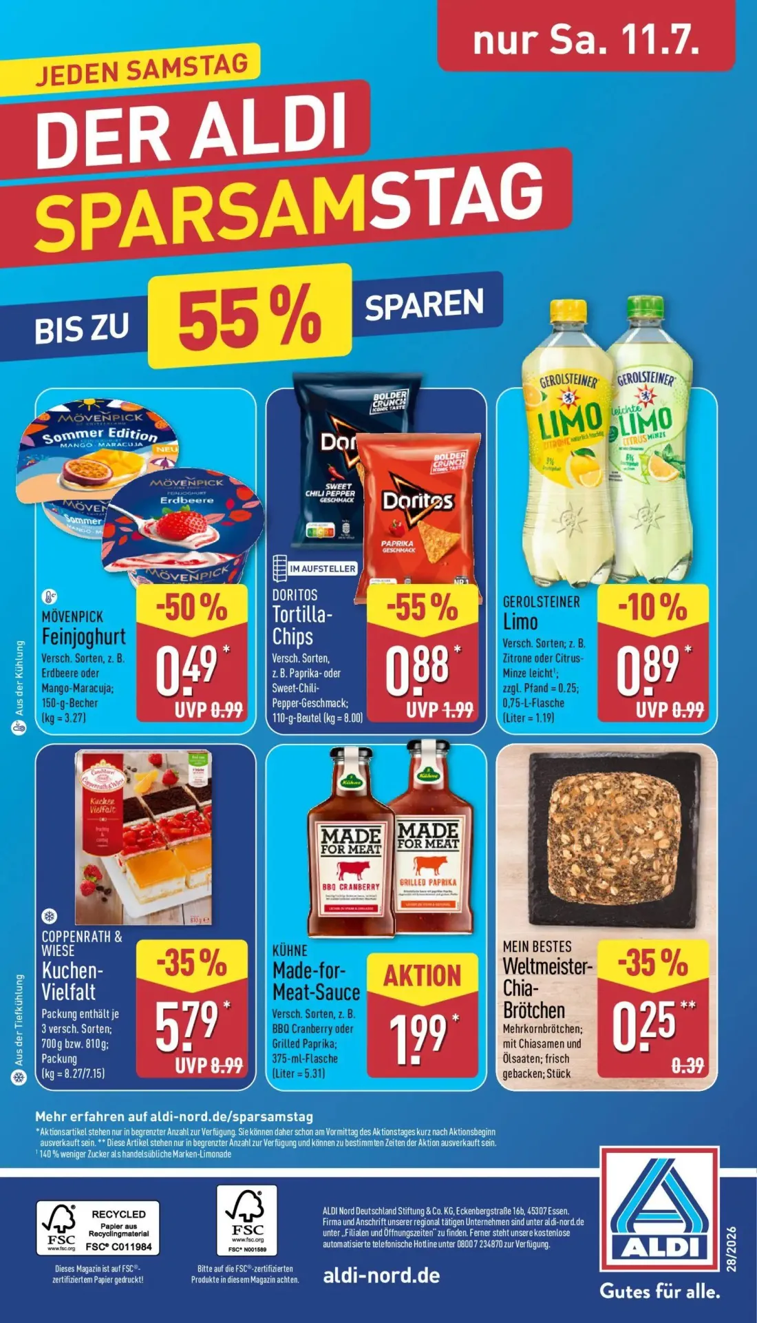 Aldi Nord Prospekt, Seite 32 von 39 — COPPENRATH & WIESE Kuchen-Vielfalt, GEROLSTEINER Limo