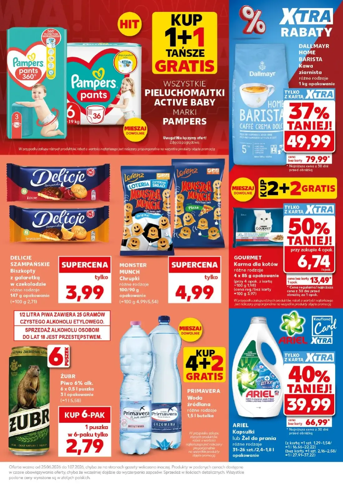 Kaufland gazetka, strona 13 z 32 — DELICJE SZAMPAŃSKIE Biszkopty z galaretką w czekoladzie, MONSTER MUNCh Chrupki