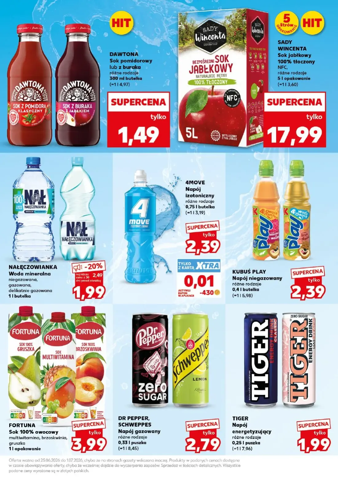 Kaufland gazetka, strona 27 z 32 — NAŁĘCZOWIANKA Woda mineralna niegazowana, gazowana, delikatnie gazowana, KUBUŚ PLAY Napój…