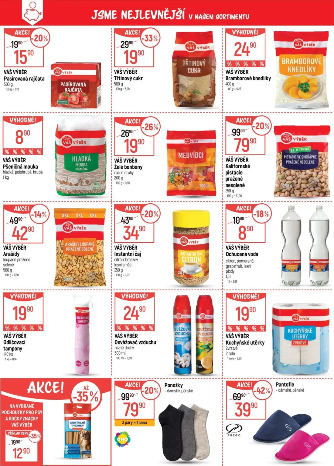 GLOBUS leták, strana 4 z 47 — Třtinový cukr, Ochucená voda citron, pomeranč, grapefruit, lesní plody, Pšeničná mouka hladká,…