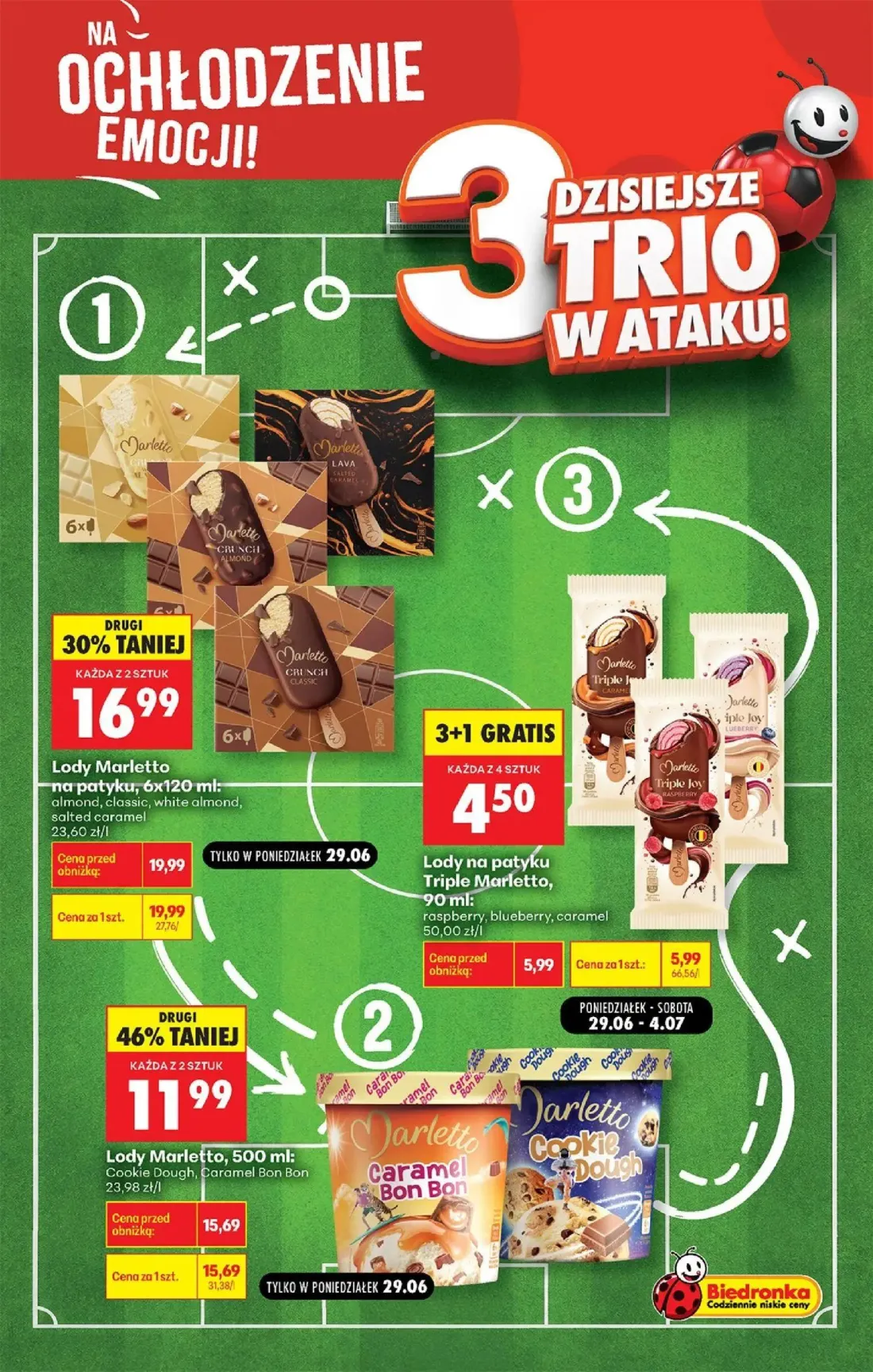 Biedronka gazetka, strona 3 z 5 — Lody Marletto, Lody Marletto na patyku, Lody na patyku Triple Marletto