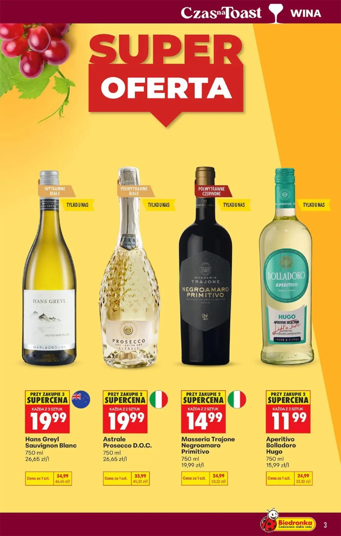 Biedronka gazetka, strona 3 z 36 — Astrale Prosecco D.O.C., Aperitivo Bolladoro Hugo