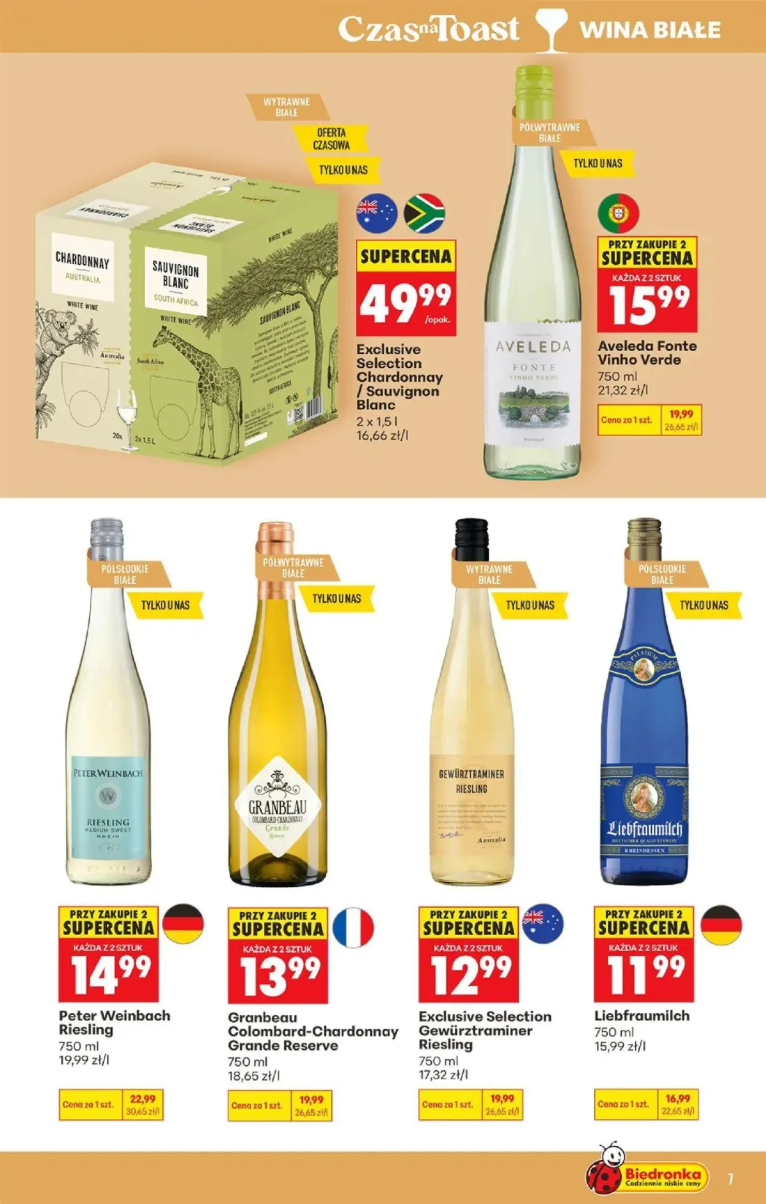 Biedronka gazetka, strona 7 z 36 — Exclusive Selection Chardonnay / Sauvignon Blanc