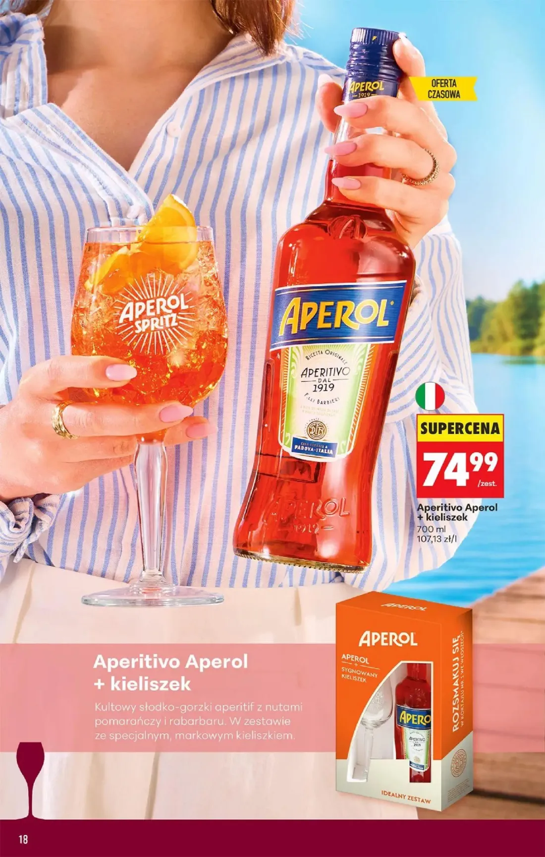 Biedronka gazetka, strona 18 z 36 — Aperitivo Aperol + kieliszek